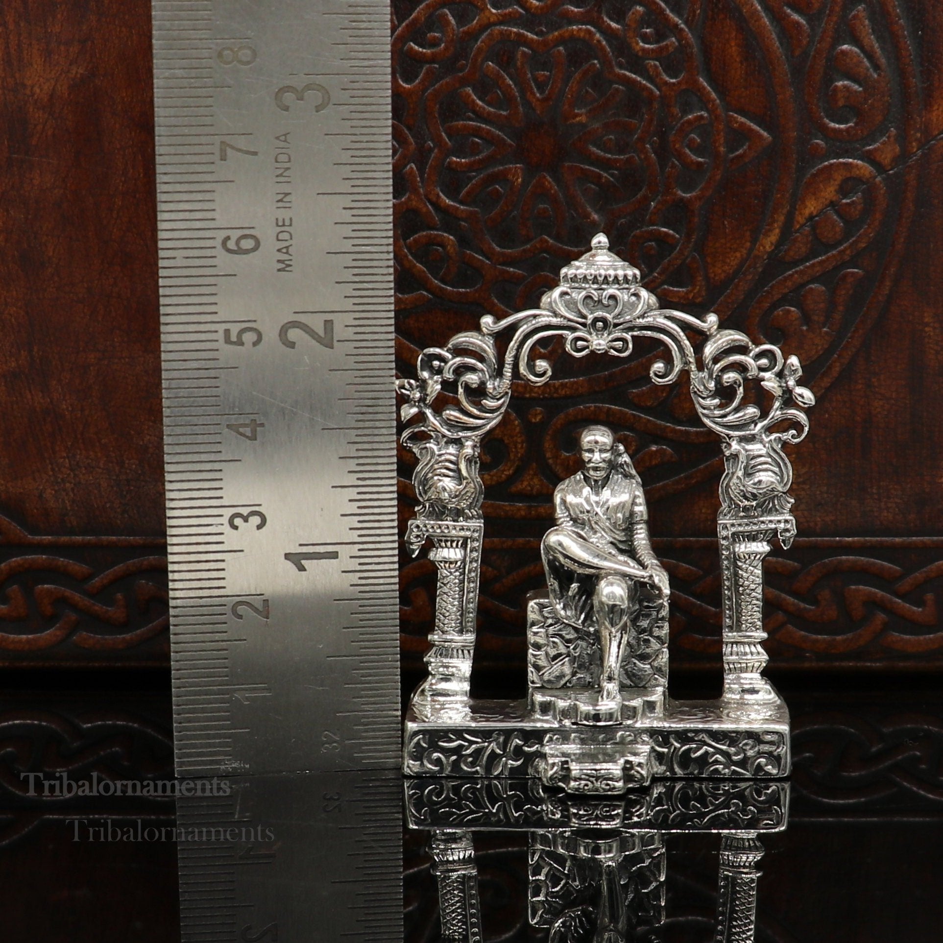 925 sterling silver handmade Divine Hindu idol deity Sai Baba statue murti divine Statue Sculpture figurine puja article gifting art177 - TRIBAL ORNAMENTS