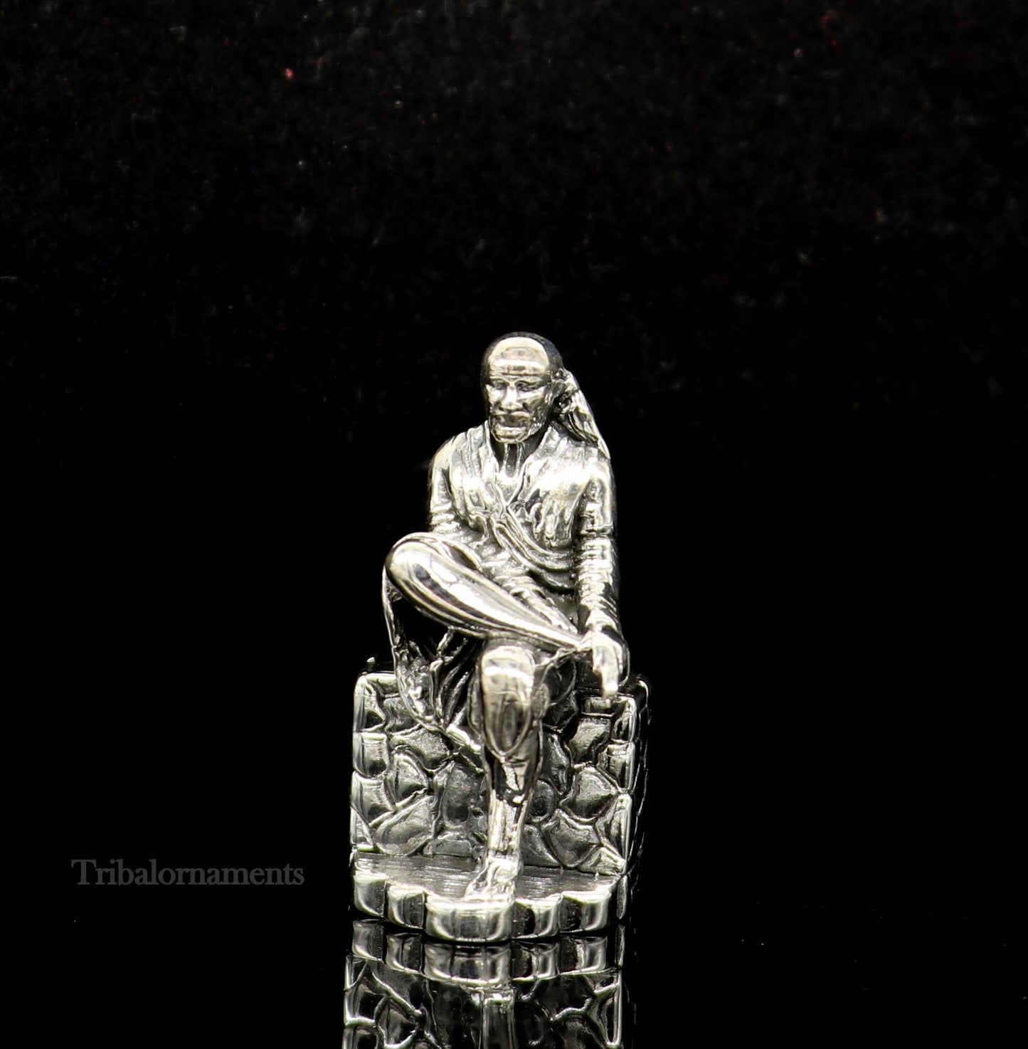 925 sterling silver handmade Divine Hindu idol deity Sai Baba statue murti divine Statue Sculpture figurine puja article gifting art155 - TRIBAL ORNAMENTS