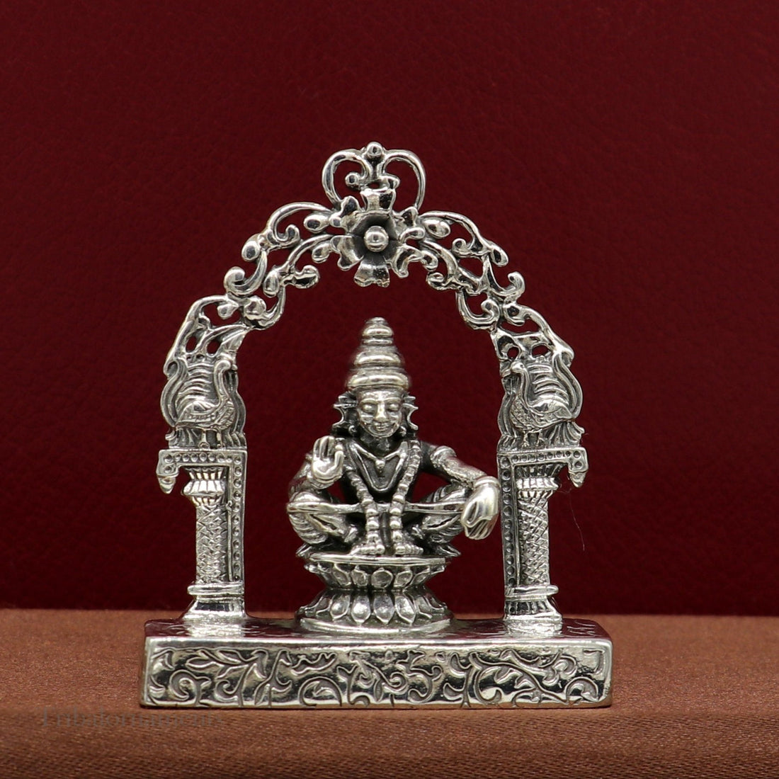 925 sterling silver handmade Divine Hindu idol Aayappa Sabarimala statue murti divine Statue Sculpture figurine puja article gifting  art178 - TRIBAL ORNAMENTS