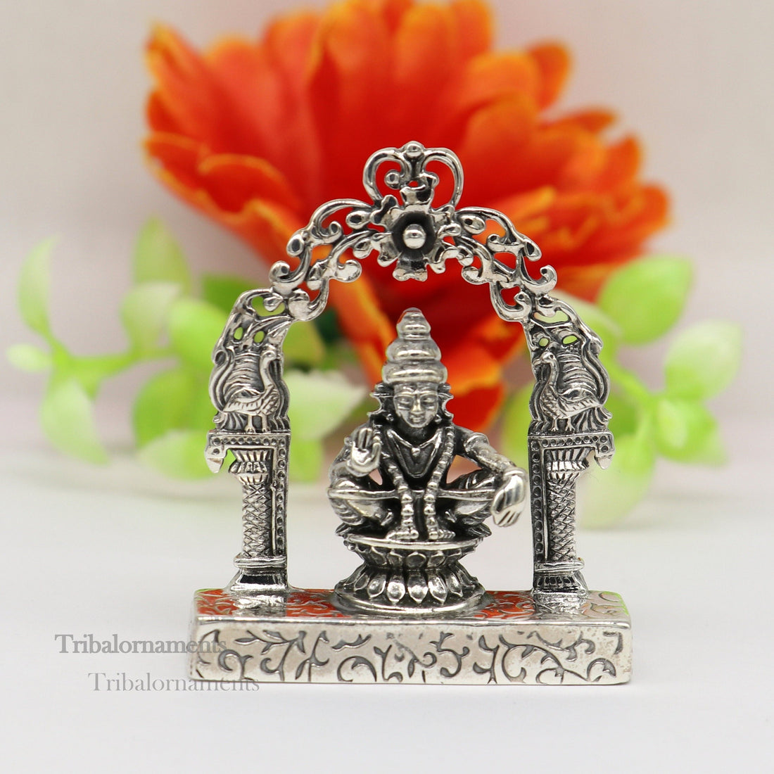 925 sterling silver handmade Divine Hindu idol Aayappa Sabarimala statue murti divine Statue Sculpture figurine puja article gifting  art178 - TRIBAL ORNAMENTS