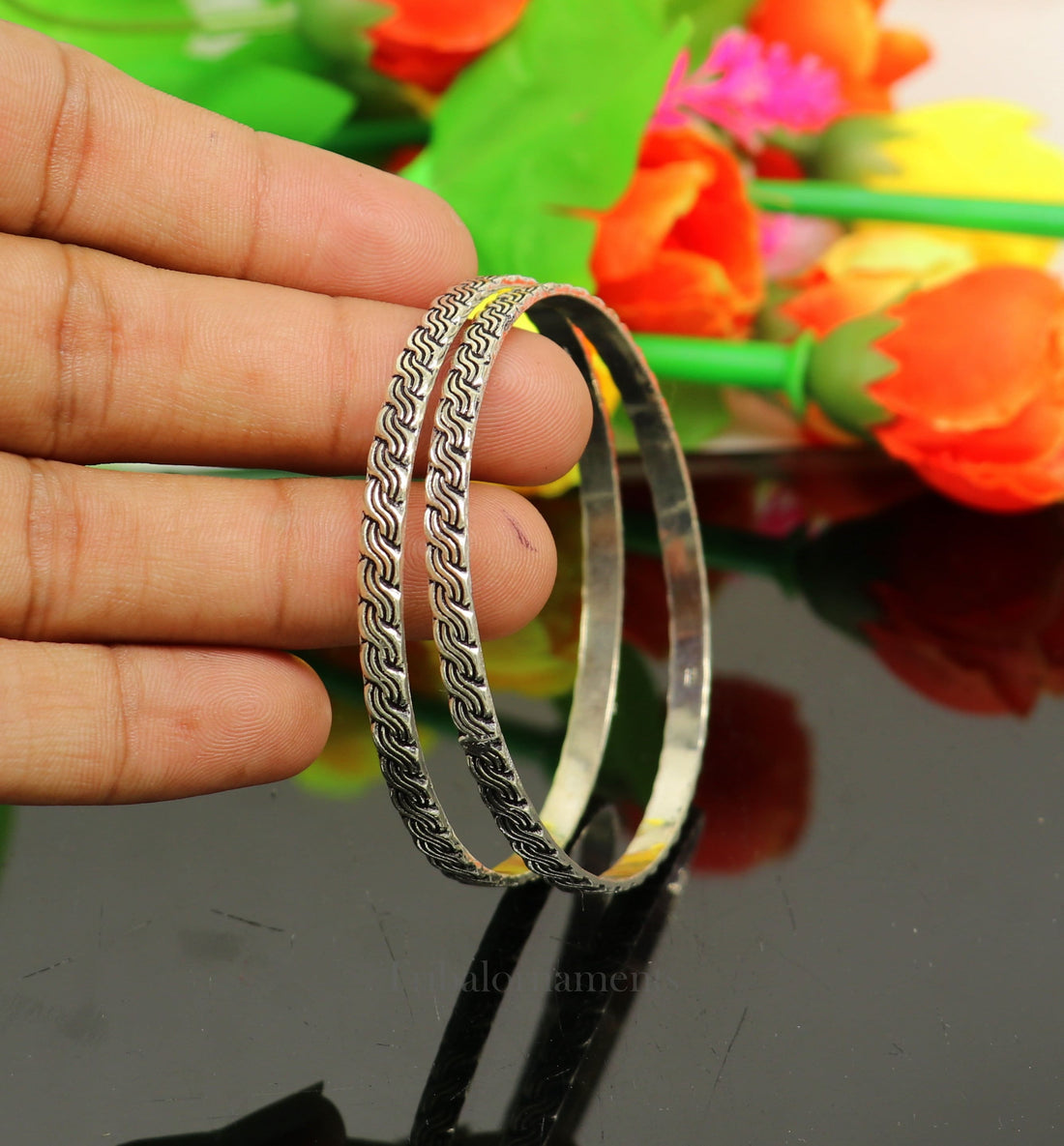 925 sterling customized fabulous design work stylish designer bangle bracelet pure silver gifting jewelry, brides made bangles nba181 - TRIBAL ORNAMENTS