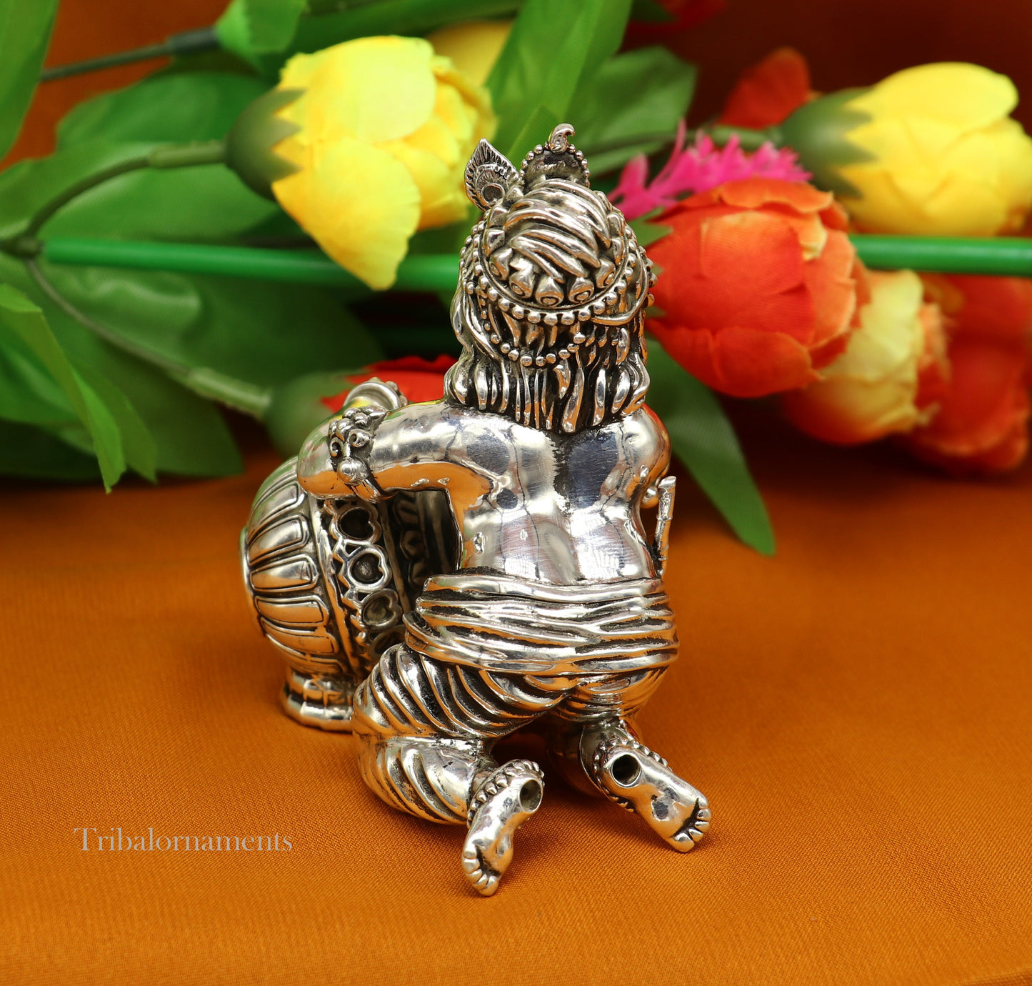 925 sterling silver crawling krishna, baby Krishna, Makhan Gopala,Laddu Gopal, child Krishna, God krishna statue for puja worshipping art222 - TRIBAL ORNAMENTS