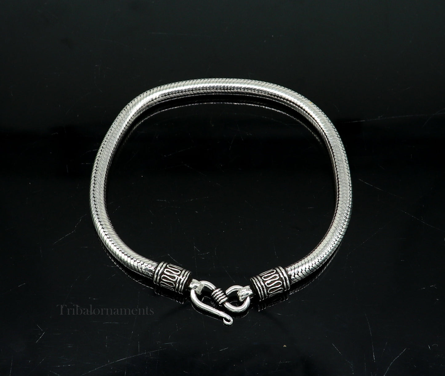 4.5 mm Solid 925 sterling silver Amazing vintage style snake chain handmade bracelet unisex indian tribal best unisex gifting jewelry sbr228 - TRIBAL ORNAMENTS