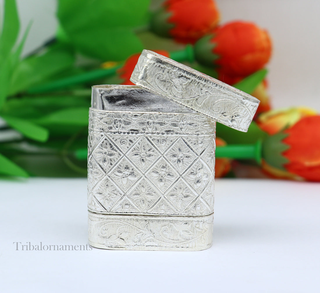 925 sterling silver handmade 2 in 1 tobacco box, fennel box office & home, storage box silver utensils, silver box, men's accessories stb314 - TRIBAL ORNAMENTS