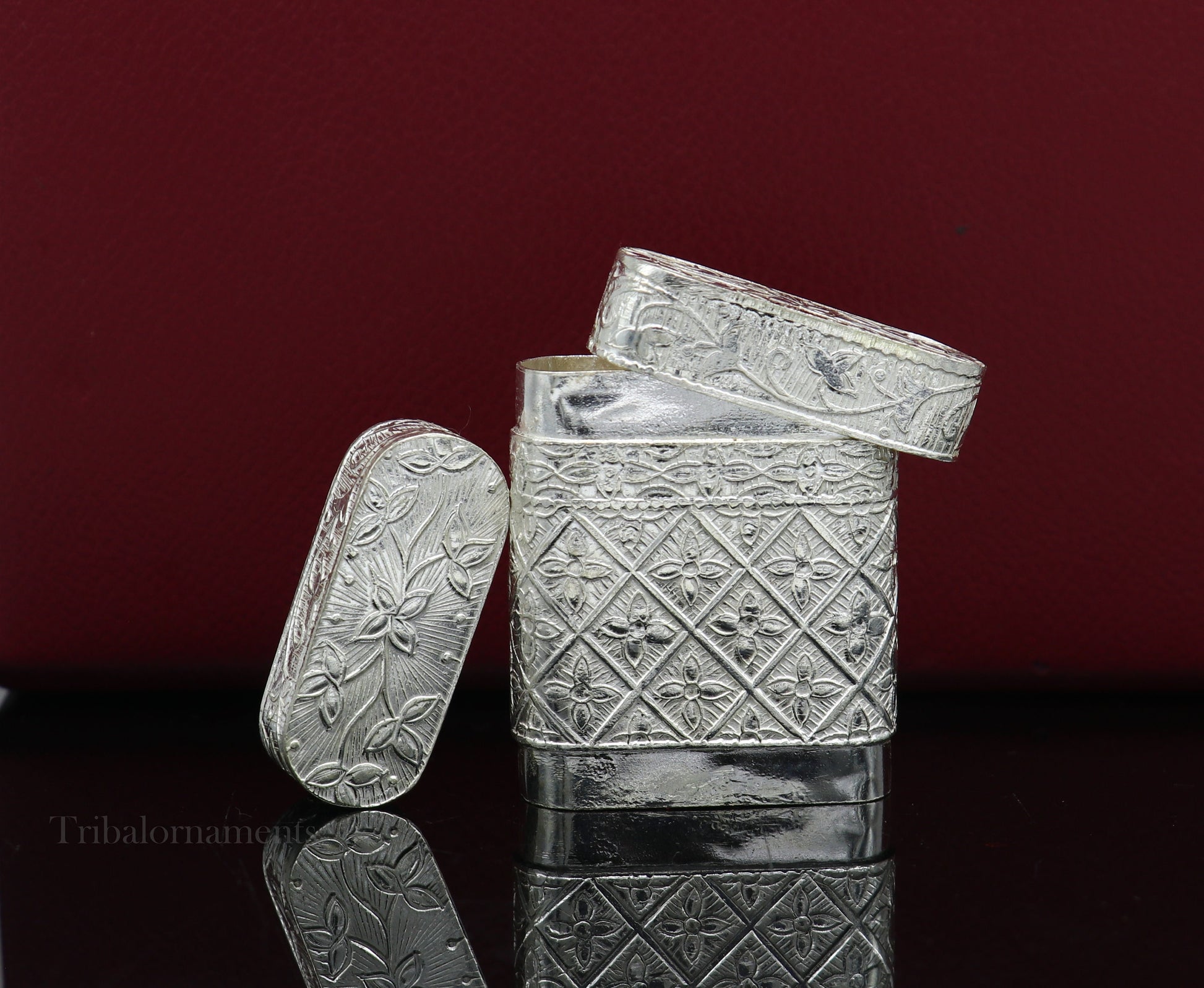 925 sterling silver handmade 2 in 1 tobacco box, fennel box office & home, storage box silver utensils, silver box, men's accessories stb314 - TRIBAL ORNAMENTS