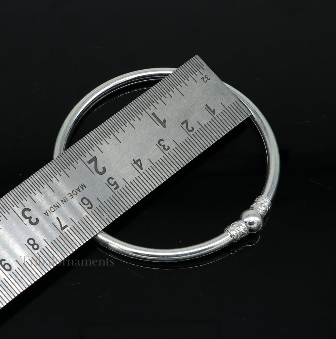 Amazing sterling silver plain shiny design Round bangle bracelet kada, best fancy stylish brides bangle belly dance jewelry nba225 - TRIBAL ORNAMENTS
