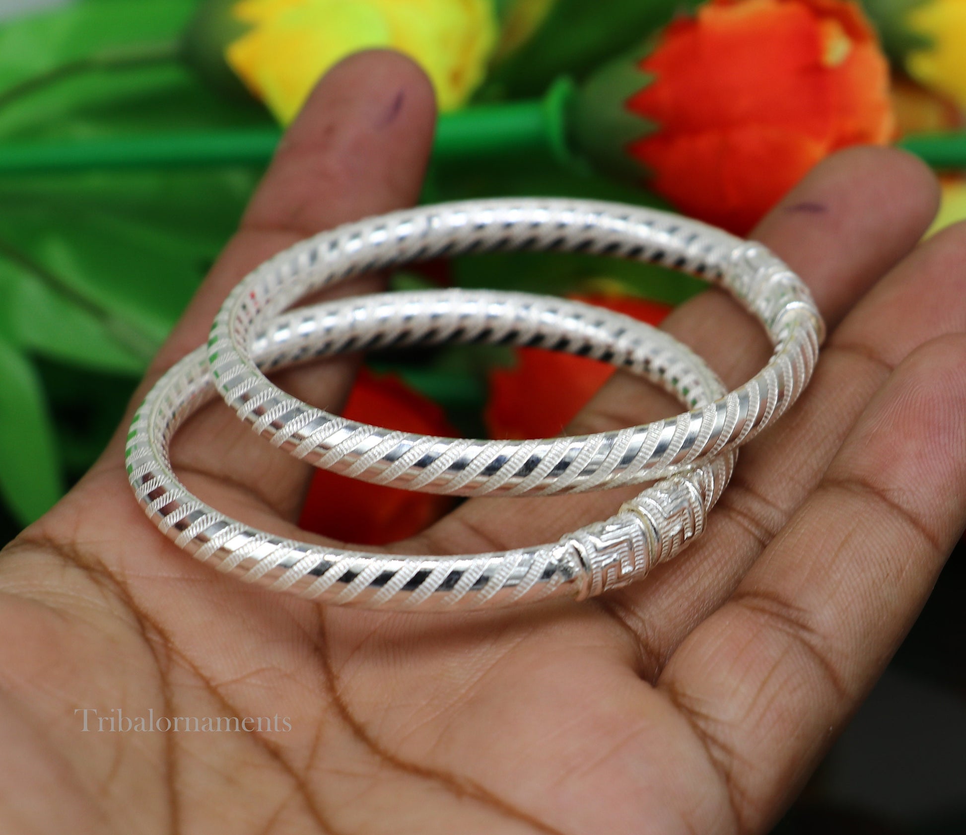 Exclusive design Sterling silver amazing bangle bracelet kangan chudi, excellent customized design bangle kada gift tribal jewelry nba204 - TRIBAL ORNAMENTS