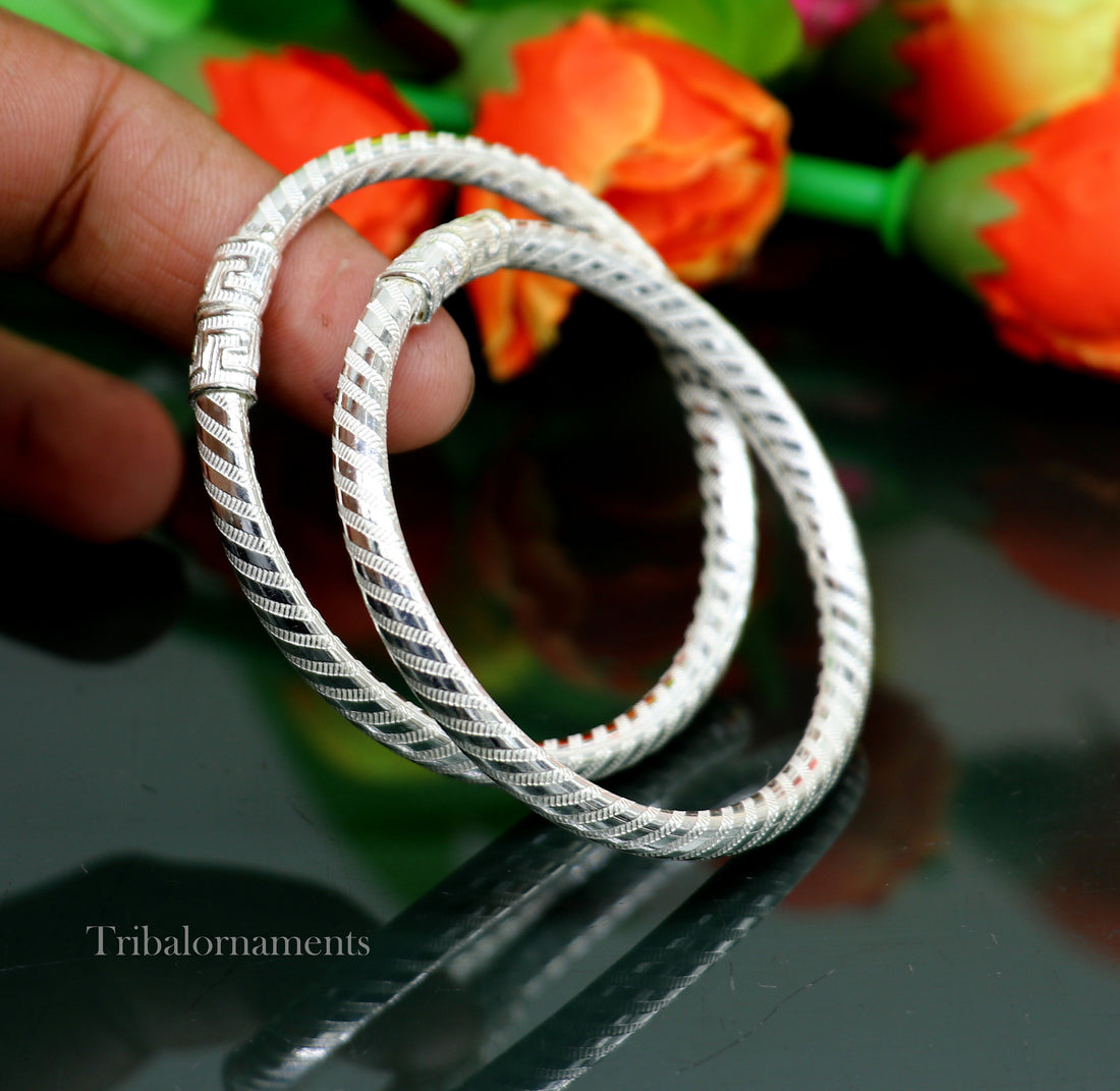 Exclusive design Sterling silver amazing bangle bracelet kangan chudi, excellent customized design bangle kada gift tribal jewelry nba204 - TRIBAL ORNAMENTS