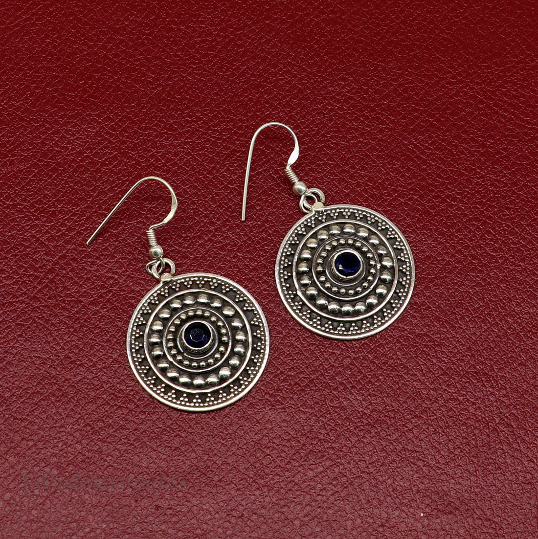 Vintage design hoops earring 92.5 sterling silver handmade drop dangle earring amazing round style earring , light weight gifting  ear1026 - TRIBAL ORNAMENTS