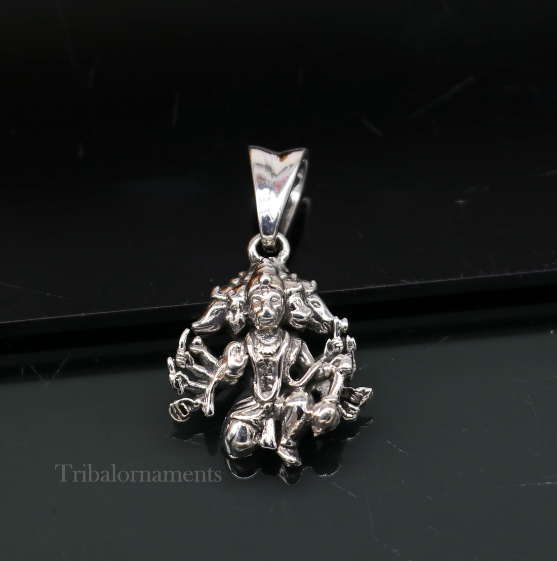 Pure 925 sterling silver handmade Hindu god Lord Panchmukhi Hanuman pendant, amazing designer fabulous pendant unisex gifting jewelry ssp936 - TRIBAL ORNAMENTS