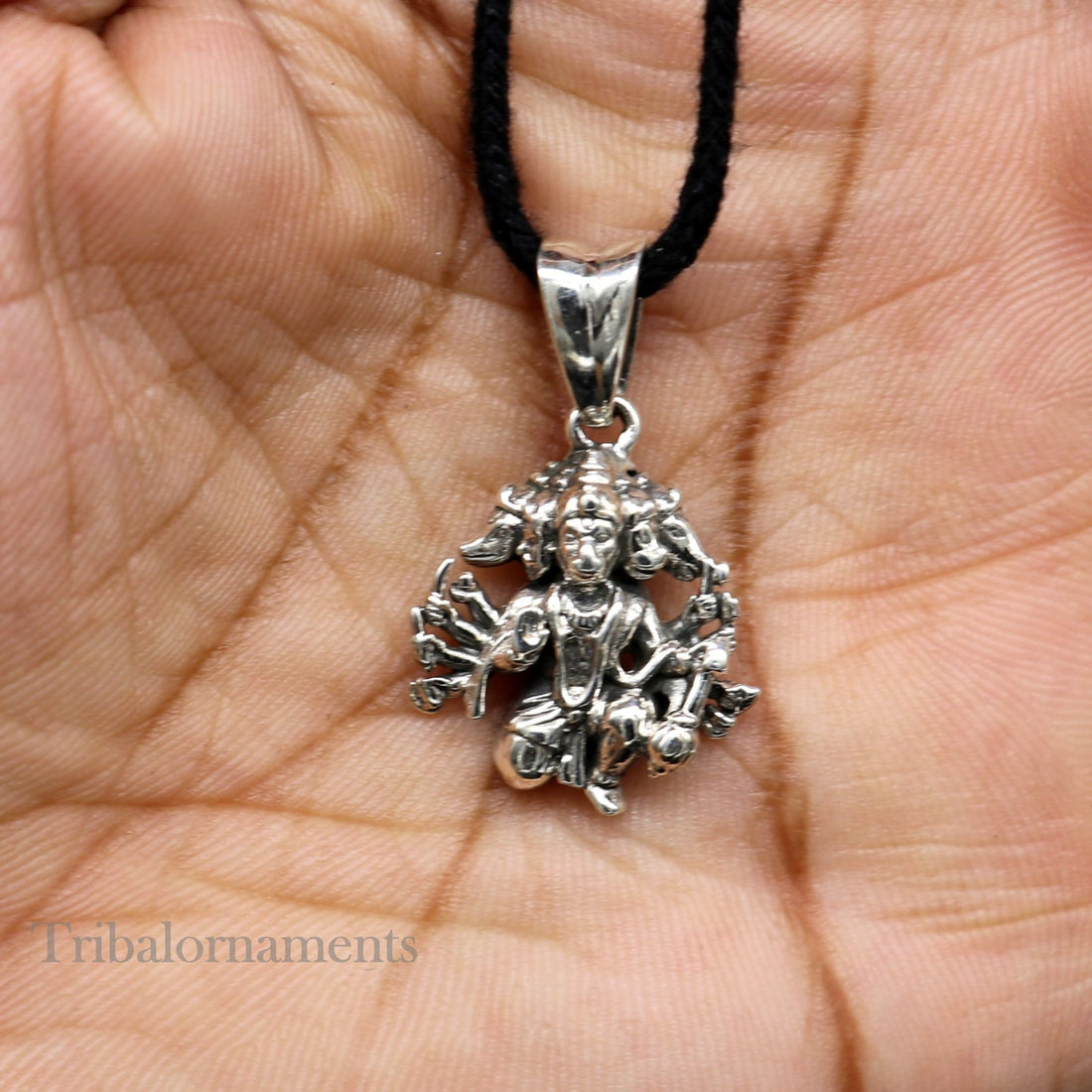 Pure 925 sterling silver handmade Hindu god Lord Panchmukhi Hanuman pendant, amazing designer fabulous pendant unisex gifting jewelry ssp936 - TRIBAL ORNAMENTS