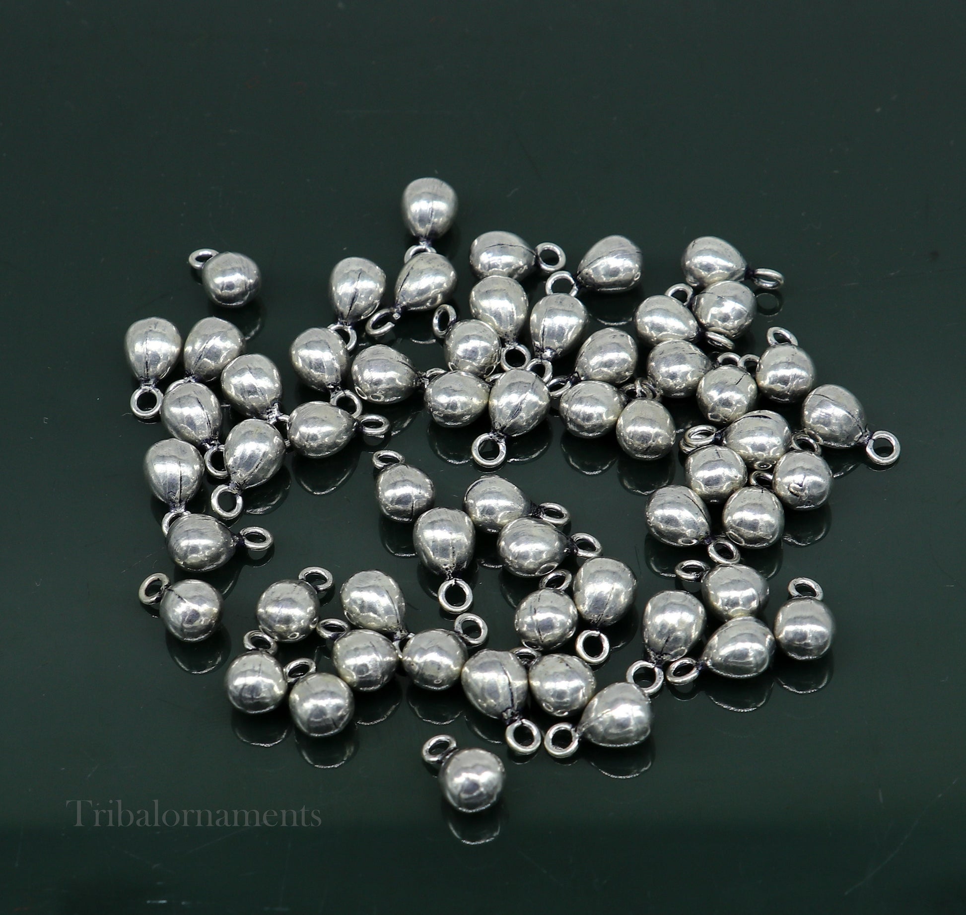 loose beads Lot 20 pieces vintage plain style handmade 925 sterling silver  beads or hanging drops for custom jewelry making ideas bd11