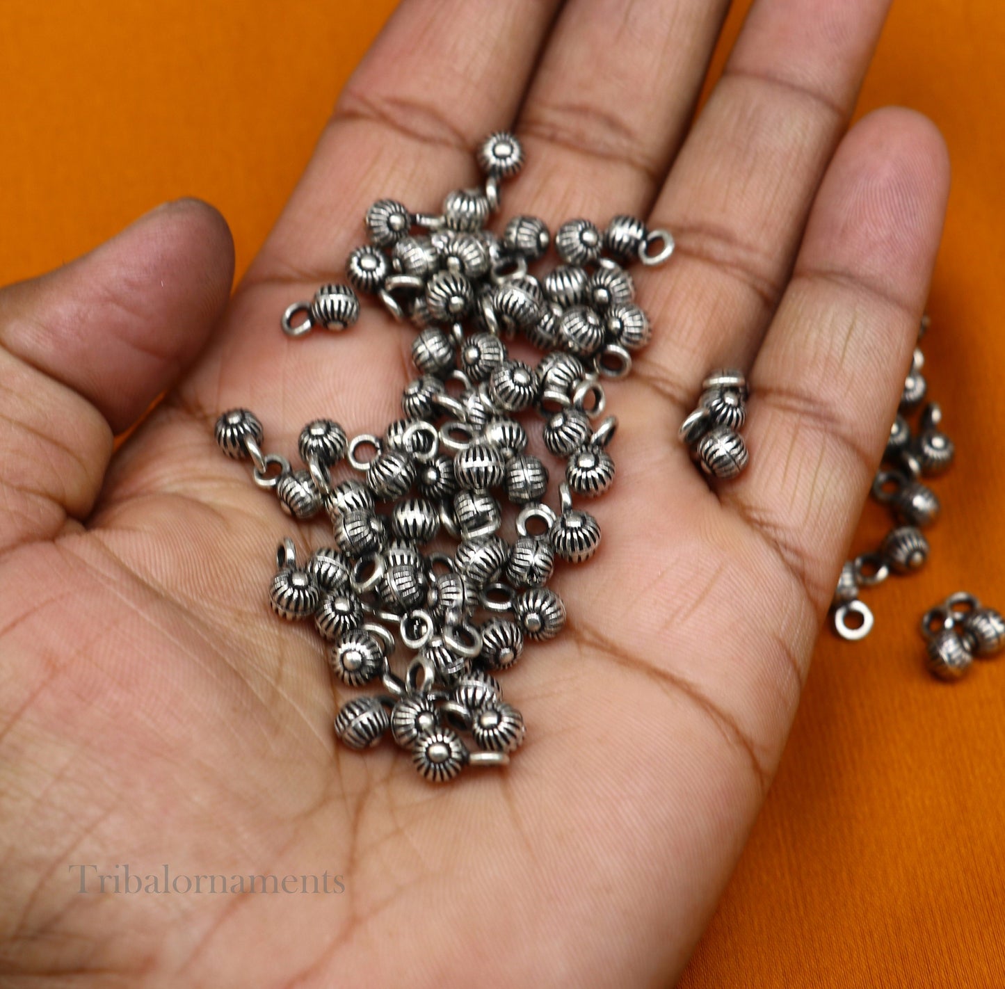 Lot 20 pieces jingling bells vintage style fabulous 925 sterling silver beads or hanging drops for custom jewelry making lose beads bd13 - TRIBAL ORNAMENTS