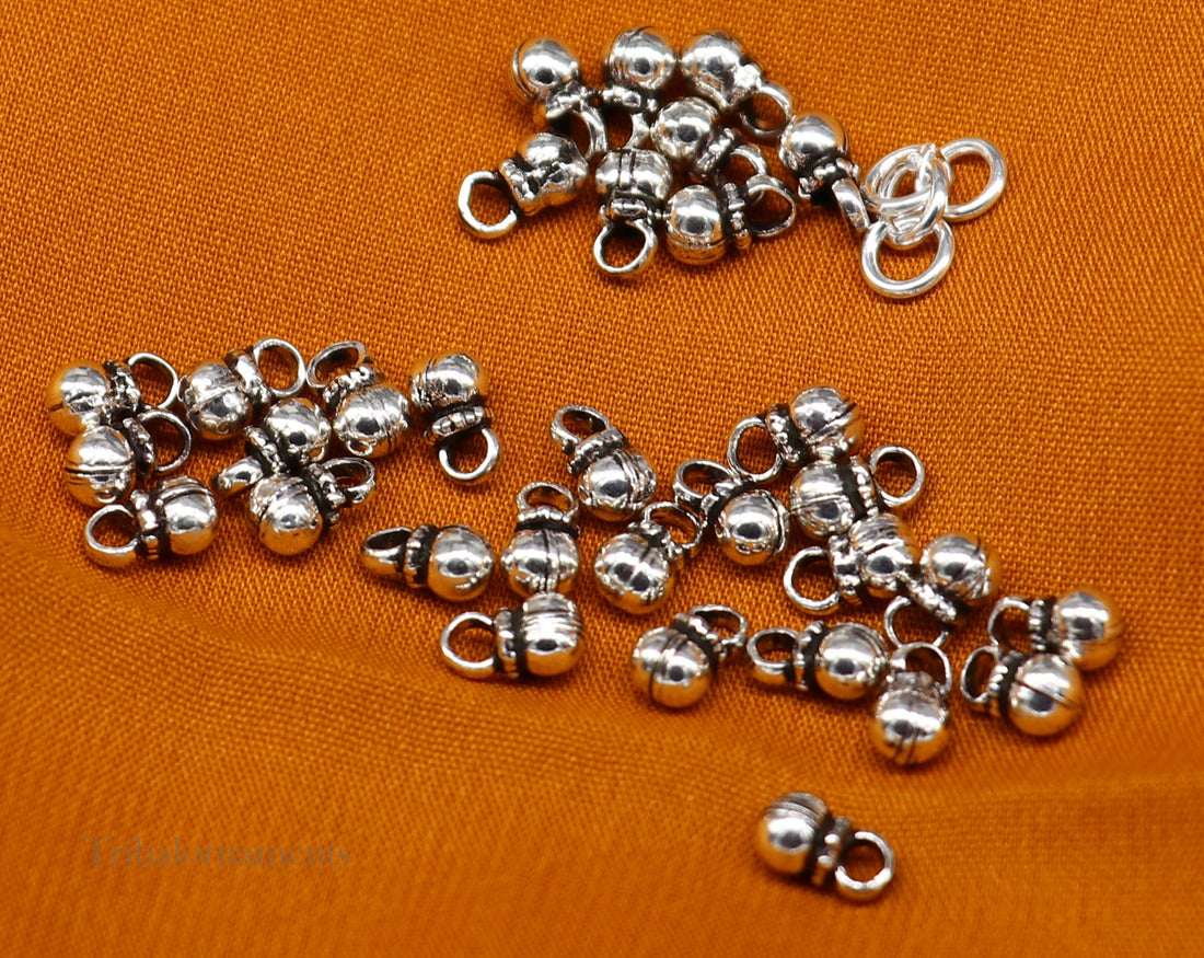 4 mm tiny hanging drops lot 30 pieces 925 sterling silver fabulous beads or hanging drops for custom jewelry making lose beads bd16 - TRIBAL ORNAMENTS