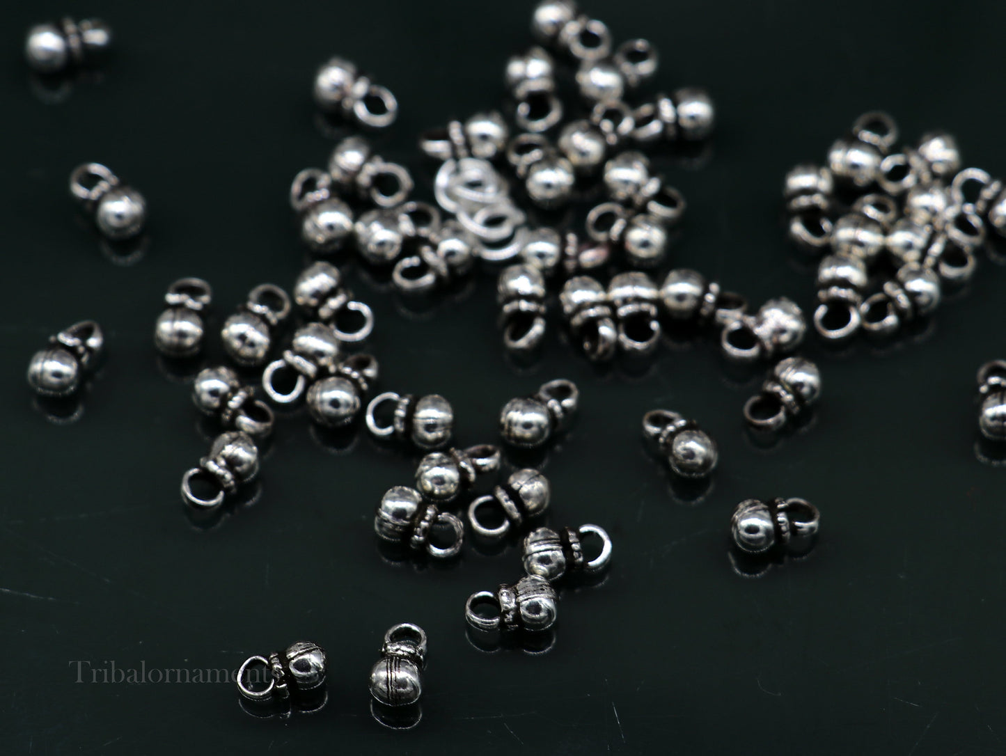 4 mm tiny hanging drops lot 30 pieces 925 sterling silver fabulous beads or hanging drops for custom jewelry making lose beads bd16 - TRIBAL ORNAMENTS