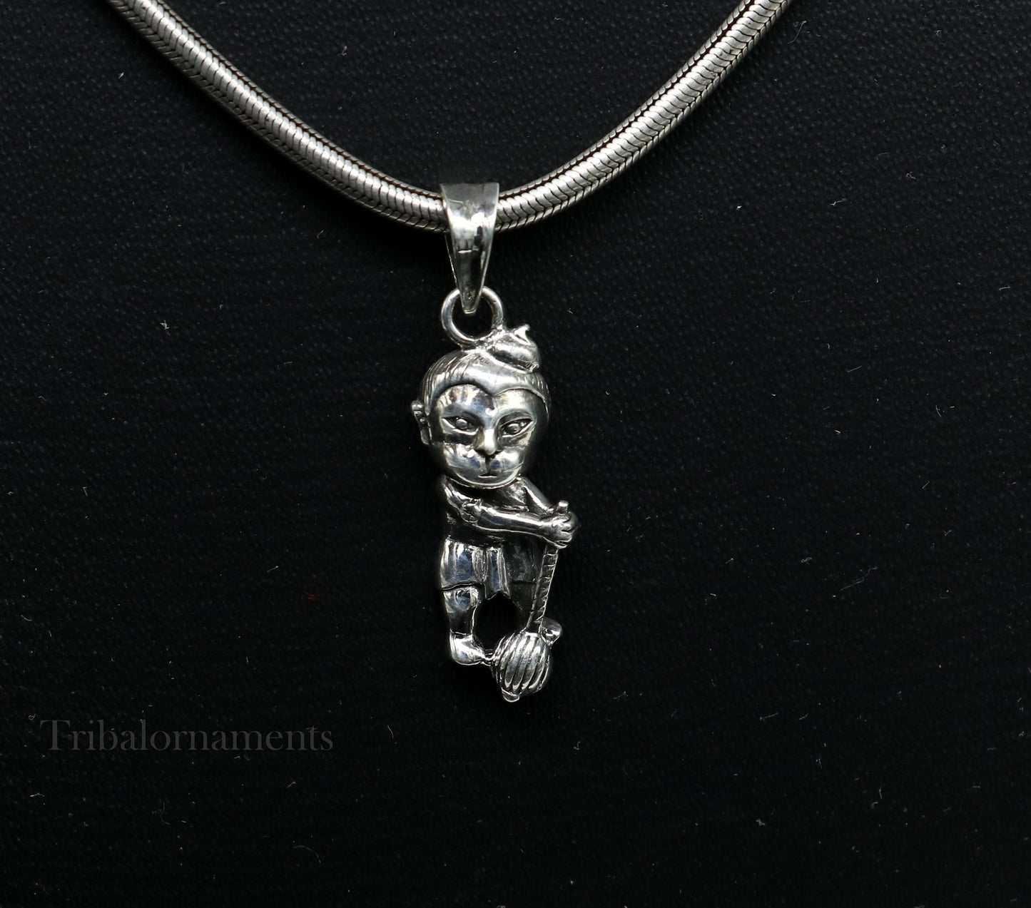 Pure 925 sterling silver handmade Hindu god Lord Bal Hanuman pendant, amazing designer fabulous pendant unisex gifting jewelry ssp883 - TRIBAL ORNAMENTS