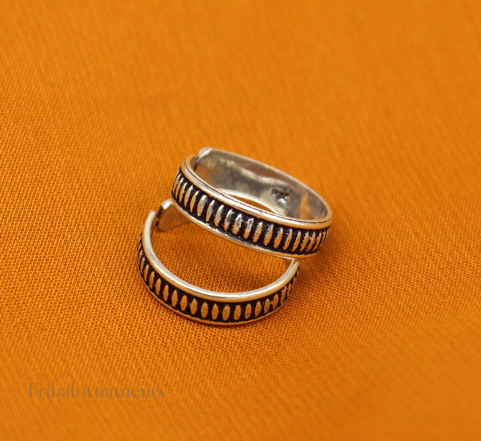 Exclusive 92.5 sterling silver excellent vintage design handmade toe ring, toe band stylish modern women's brides jewelry from india toer112 - TRIBAL ORNAMENTS