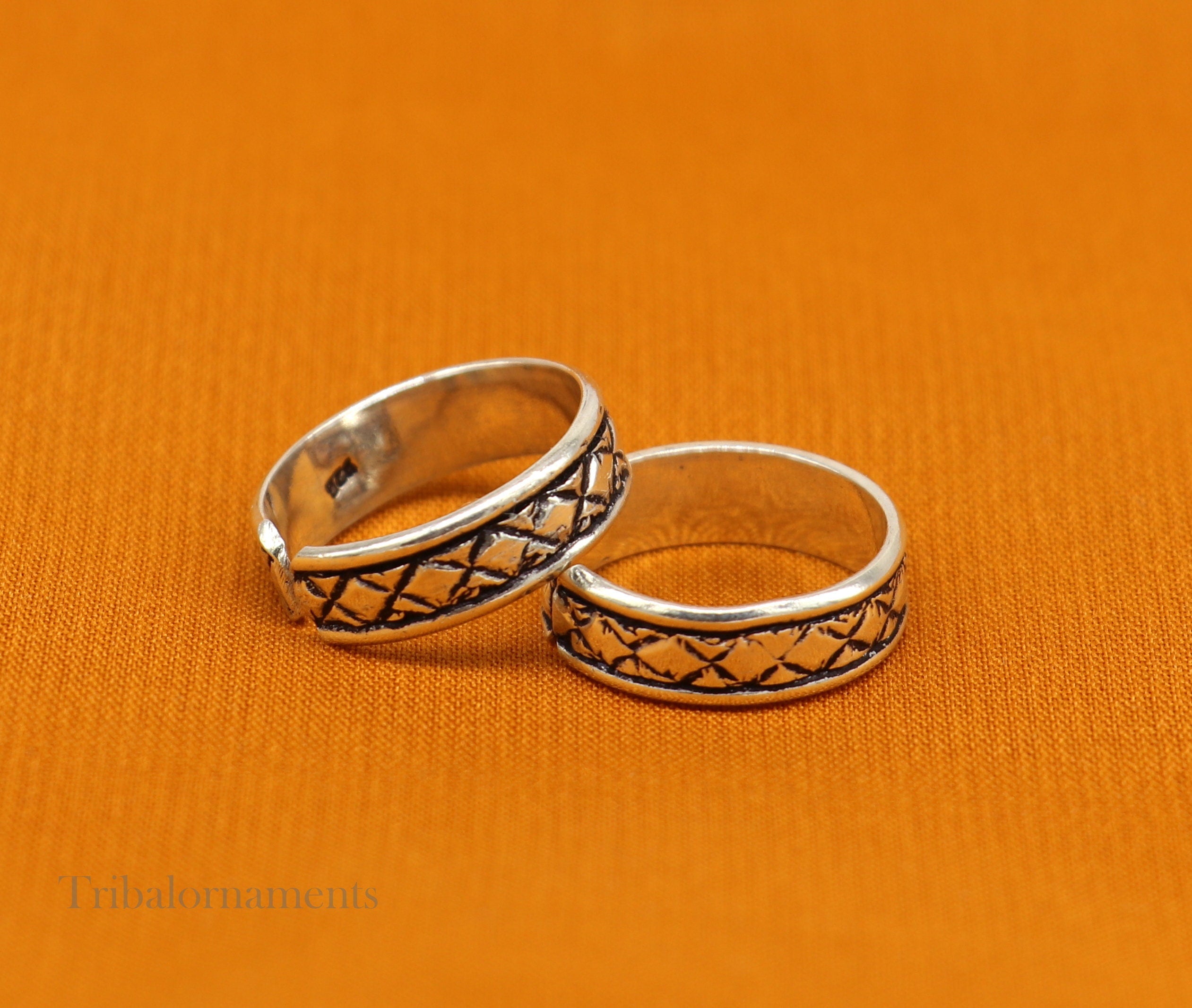 Line Engrave Gold Toe Rings – Abdesignsjewellery