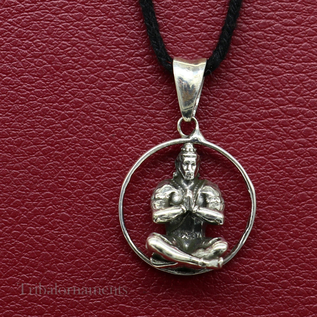 925 sterling silver handmade Hindu god Lord Hanuman pendant, bajarangbali sitting fabulous pendant unisex gifting jewelry ssp876 - TRIBAL ORNAMENTS