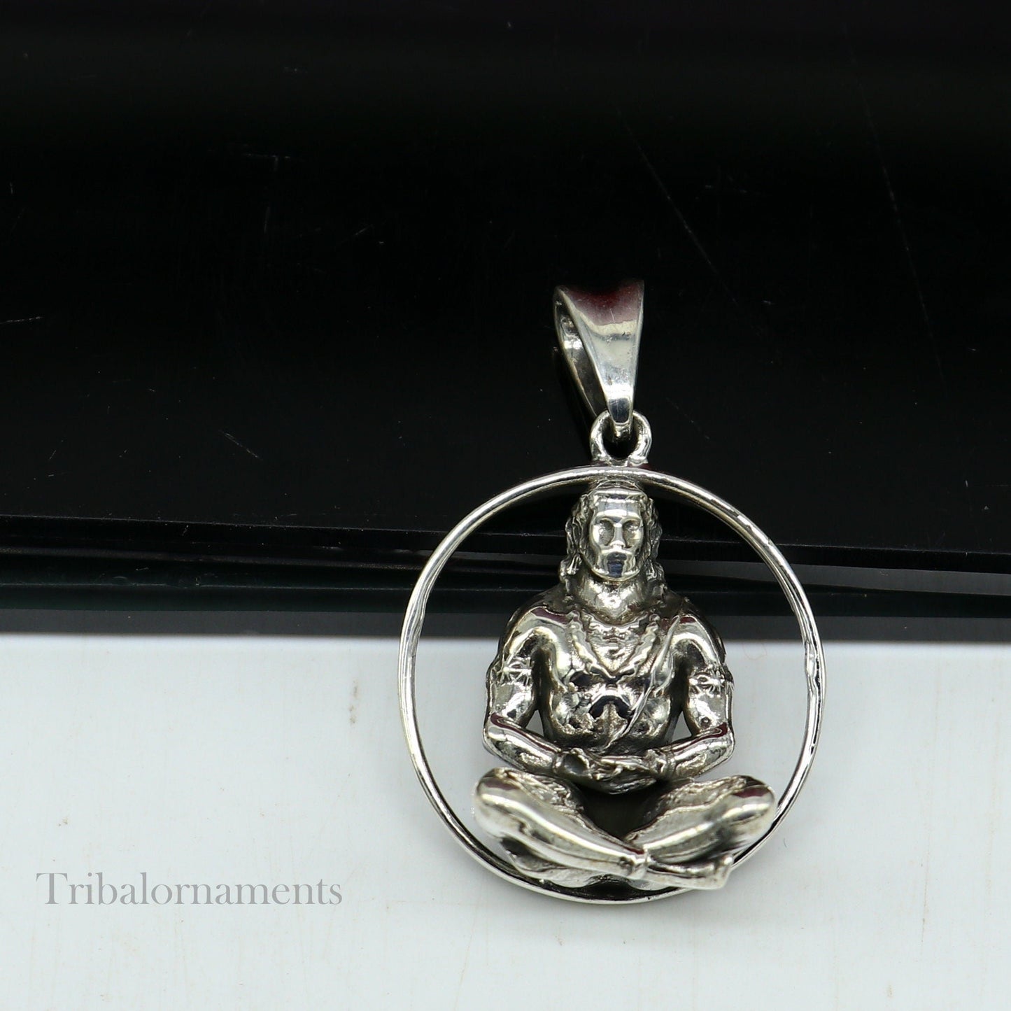 Solid 925 sterling silver Hindu Lord Hanuman pendant, Bajarangbali fabulous vintage antique pendant unisex gifting jewelry ssp979 - TRIBAL ORNAMENTS