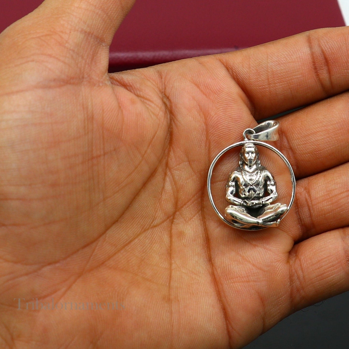 Solid 925 sterling silver Hindu Lord Hanuman pendant, Bajarangbali fabulous vintage antique pendant unisex gifting jewelry ssp979 - TRIBAL ORNAMENTS