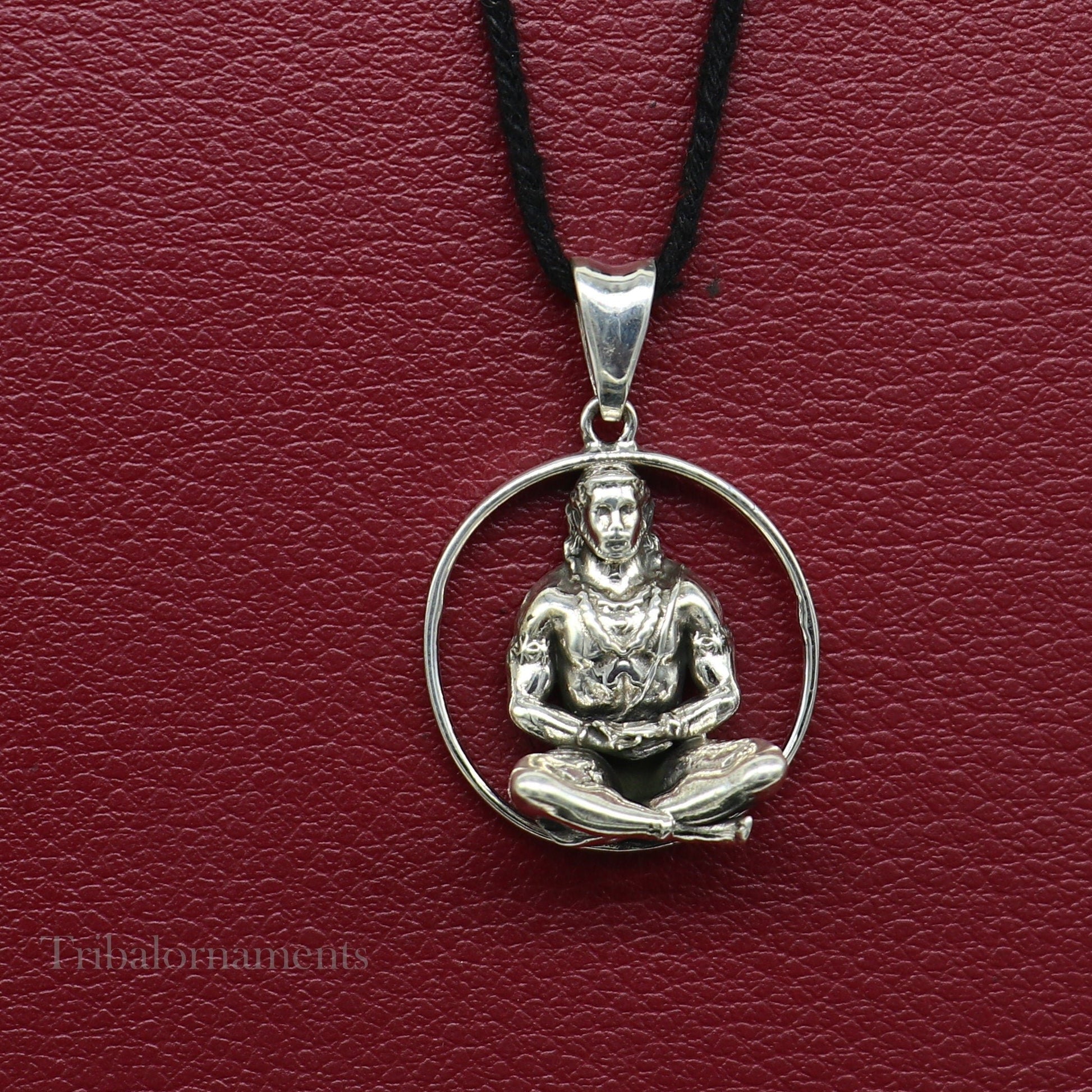 Solid 925 sterling silver Hindu Lord Hanuman pendant, Bajarangbali fabulous vintage antique pendant unisex gifting jewelry ssp979 - TRIBAL ORNAMENTS