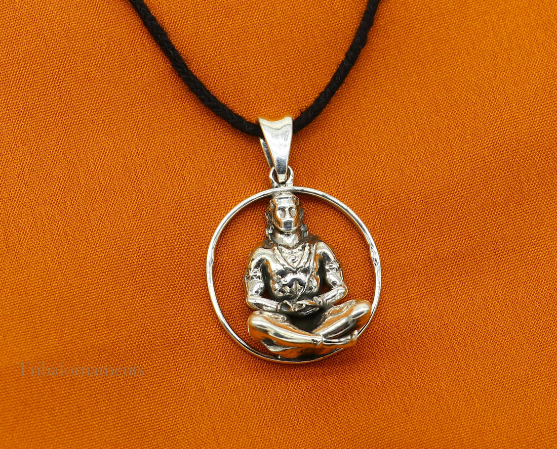 Solid 925 sterling silver Hindu Lord Hanuman pendant, Bajarangbali fabulous vintage antique pendant unisex gifting jewelry ssp979 - TRIBAL ORNAMENTS