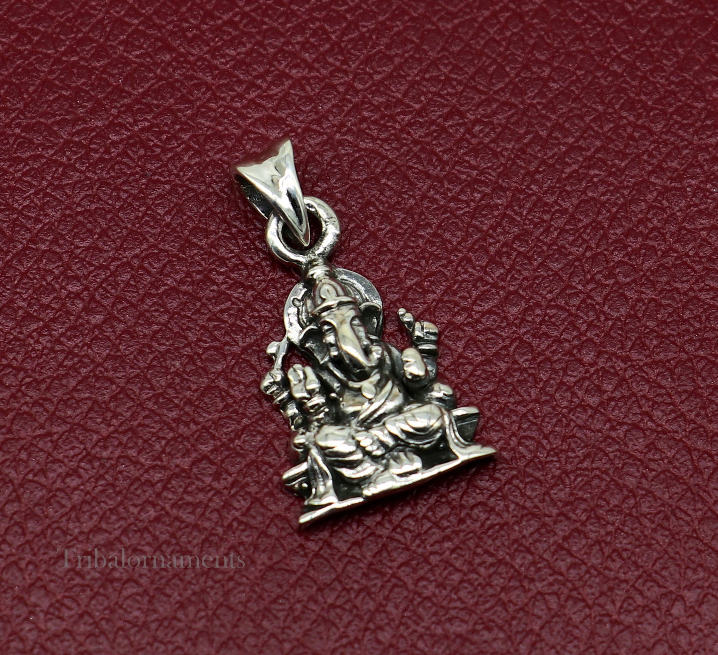 Divine lord Ganesha blessing pendant, excellent vintage designer 925 sterling silver handmade jewelry from indiassp968 - TRIBAL ORNAMENTS