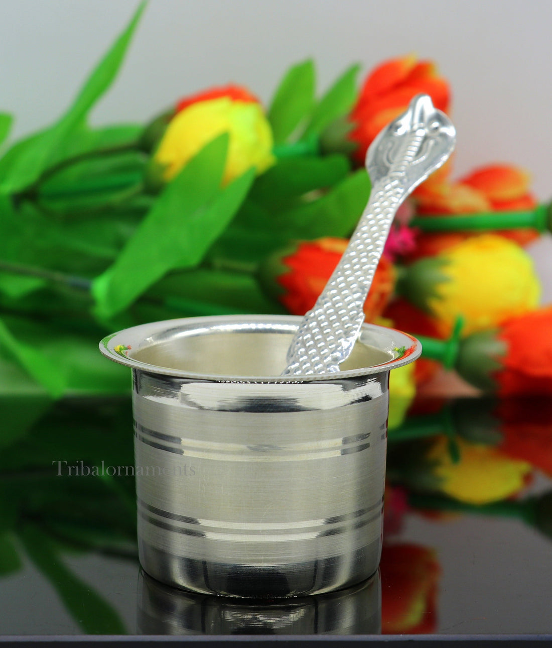 925 sterling silver handmade elegant Ghee pot patra puuja or worshipping, Butter pot for kitchen, silver puja utensils from India su539 - TRIBAL ORNAMENTS