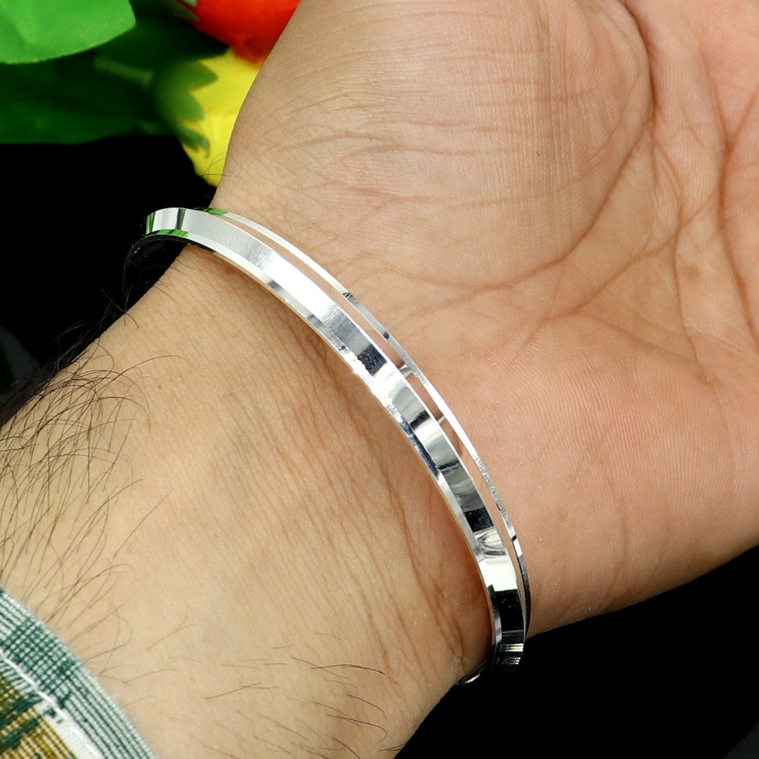 Solid 925 sterling silver handmade punjabi sikha bangle bracelet kada, all sized men's or girl's bangle kada daily use jewelry nsk366 - TRIBAL ORNAMENTS