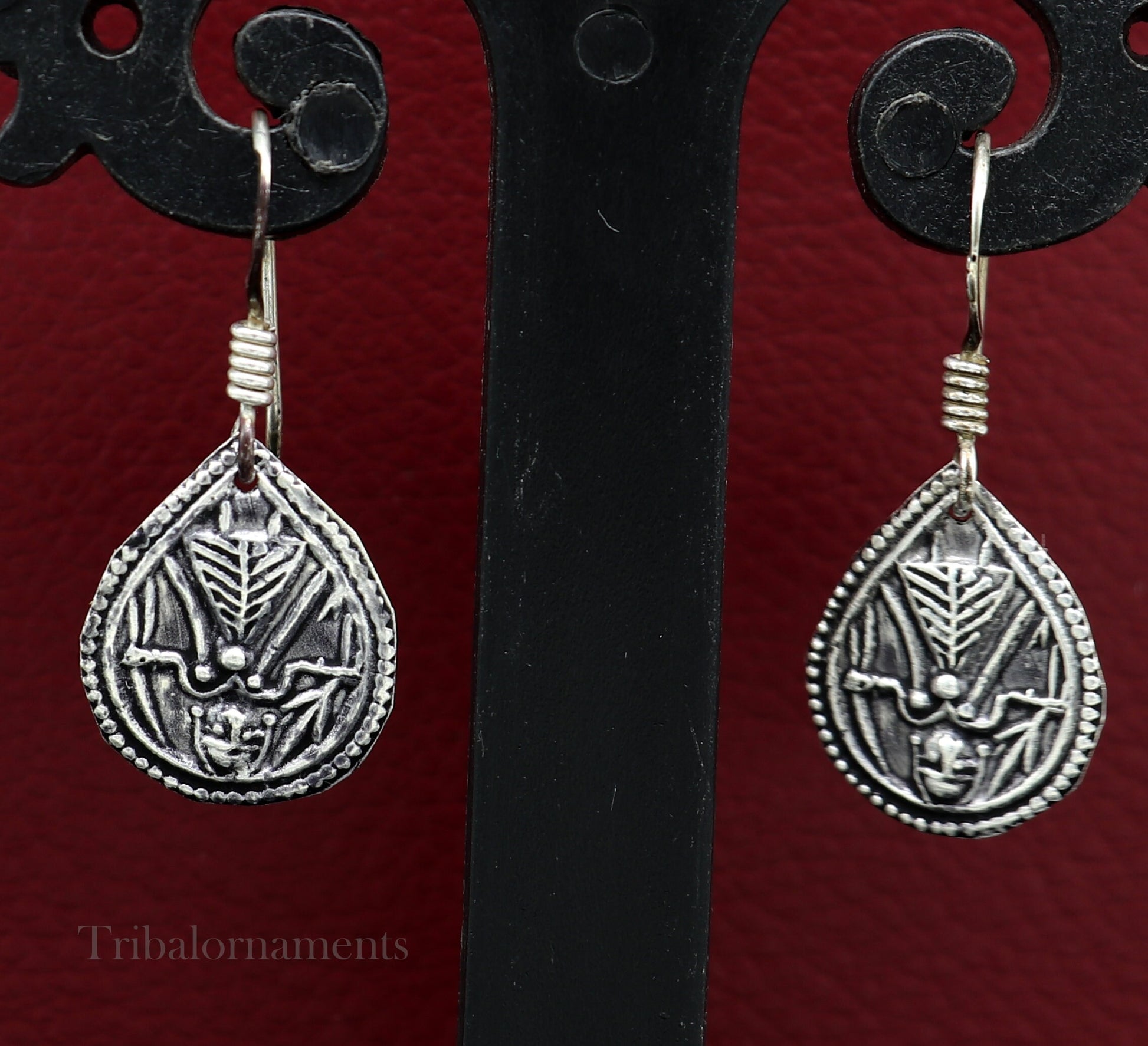 Vintage style 925 sterling silver excellent customized traditional indian style hoops earring, amazing tribal ethnic earring ear958 - TRIBAL ORNAMENTS