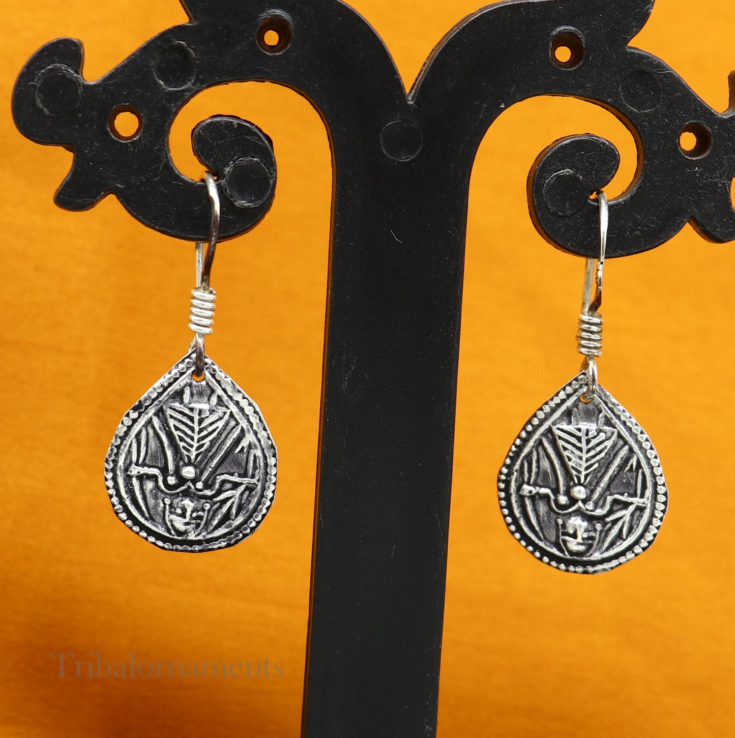 Vintage style 925 sterling silver excellent customized traditional indian style hoops earring, amazing tribal ethnic earring ear958 - TRIBAL ORNAMENTS