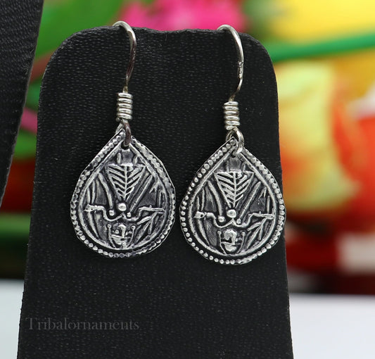 Vintage style 925 sterling silver excellent customized traditional indian style hoops earring, amazing tribal ethnic earring ear958 - TRIBAL ORNAMENTS