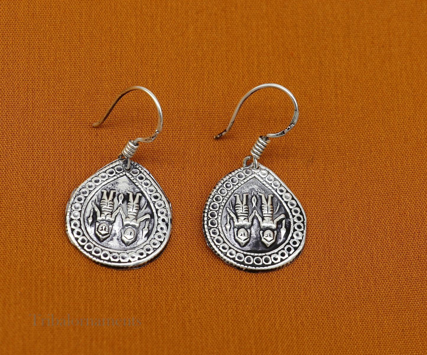 Handmade 925 sterling silver excellent customized traditional indian style hoops earring, amazing tribal ethnic earring ear959 - TRIBAL ORNAMENTS