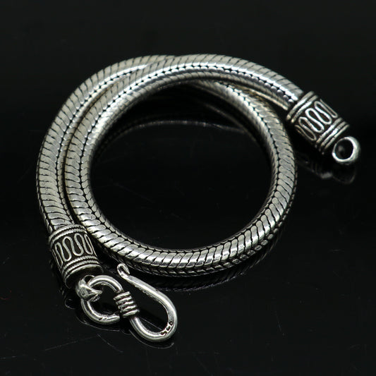 4.5 mm Solid 925 sterling silver Amazing vintage style snake chain handmade bracelet unisex indian tribal best unisex gifting jewelry sbr228 - TRIBAL ORNAMENTS