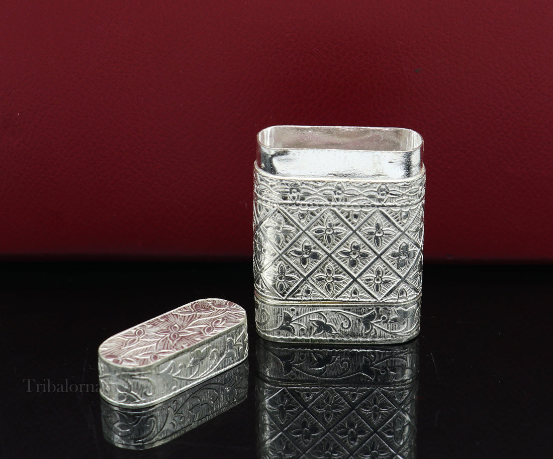 925 sterling silver handmade 2 in 1 tobacco box, fennel box office & home, storage box silver utensils, silver box, men's accessories stb314 - TRIBAL ORNAMENTS