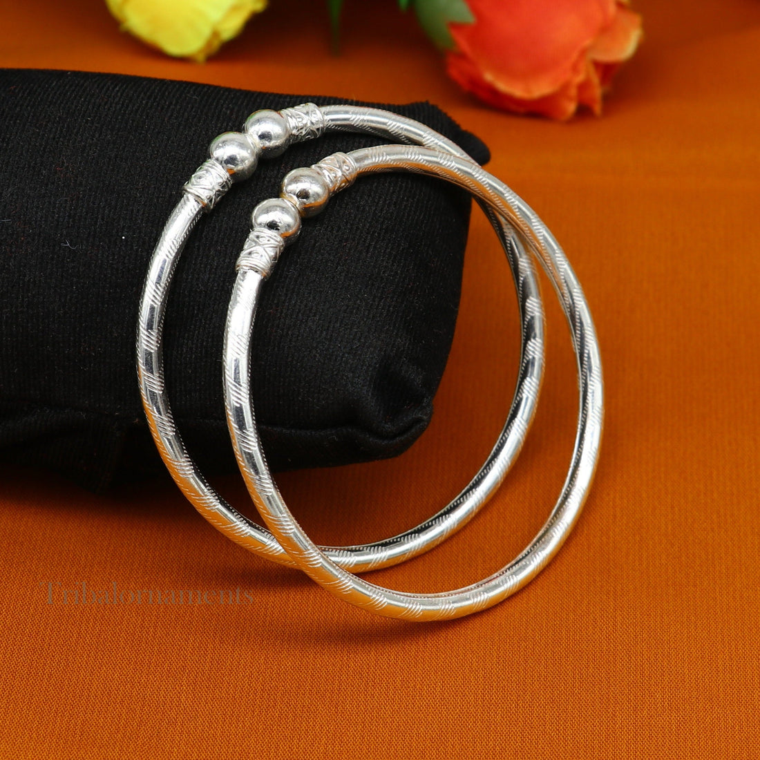 Plain white design sterling silver handmade amazing design bangle bracelet kada, excellent customized design bangle kada unisex gift nba230 - TRIBAL ORNAMENTS