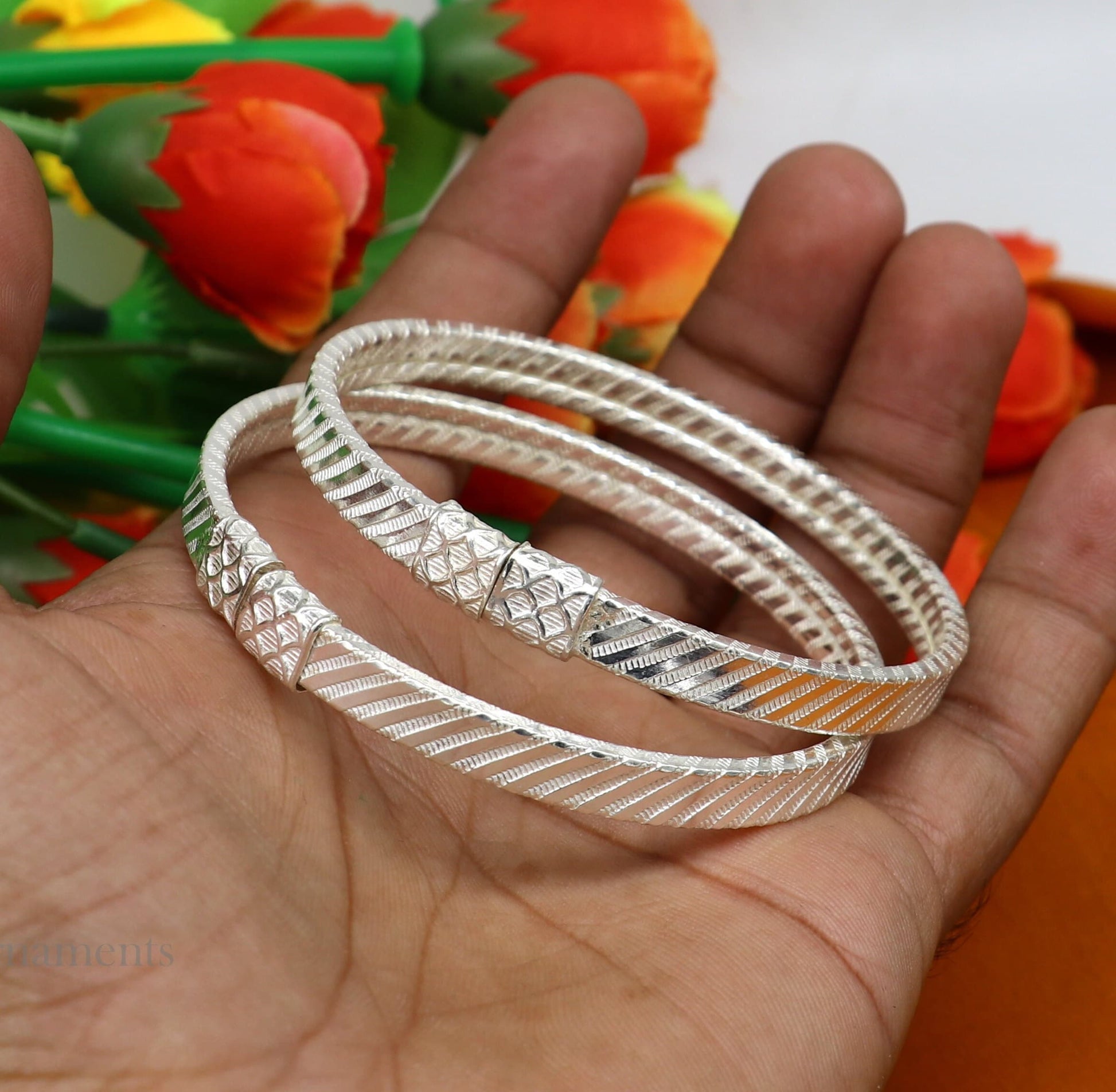 Amazing design Sterling silver bangle bracelet kangan chudi, excellent  customized design bangle kada gift tribal kada jewelry nba220
