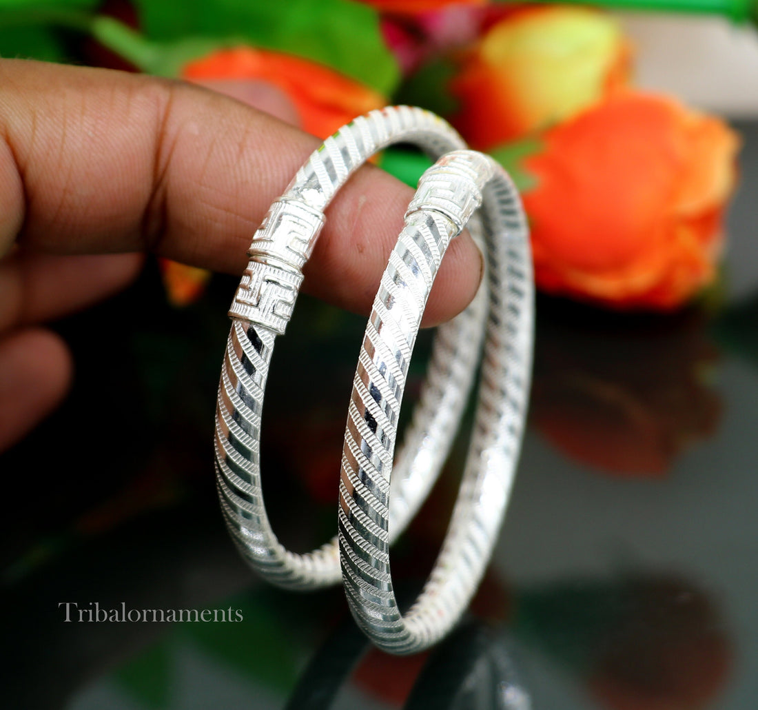 Exclusive design Sterling silver amazing bangle bracelet kangan chudi, excellent customized design bangle kada gift tribal jewelry nba204 - TRIBAL ORNAMENTS