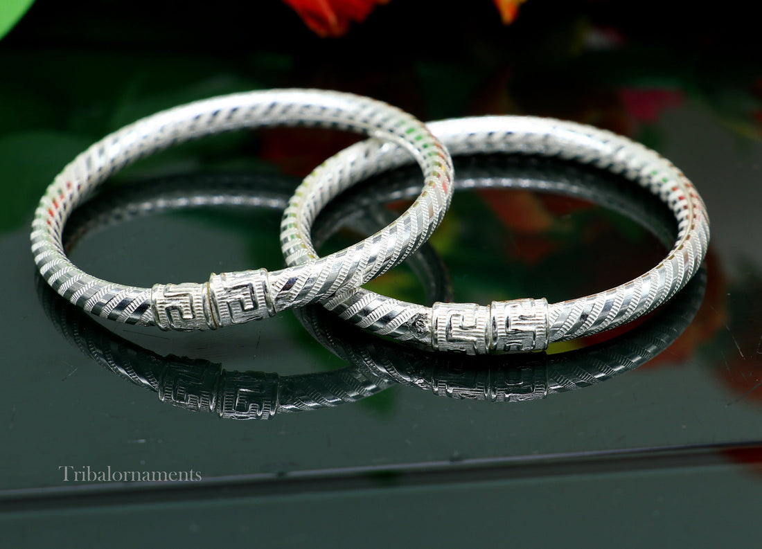 Exclusive design Sterling silver amazing bangle bracelet kangan chudi, excellent customized design bangle kada gift tribal jewelry nba204 - TRIBAL ORNAMENTS