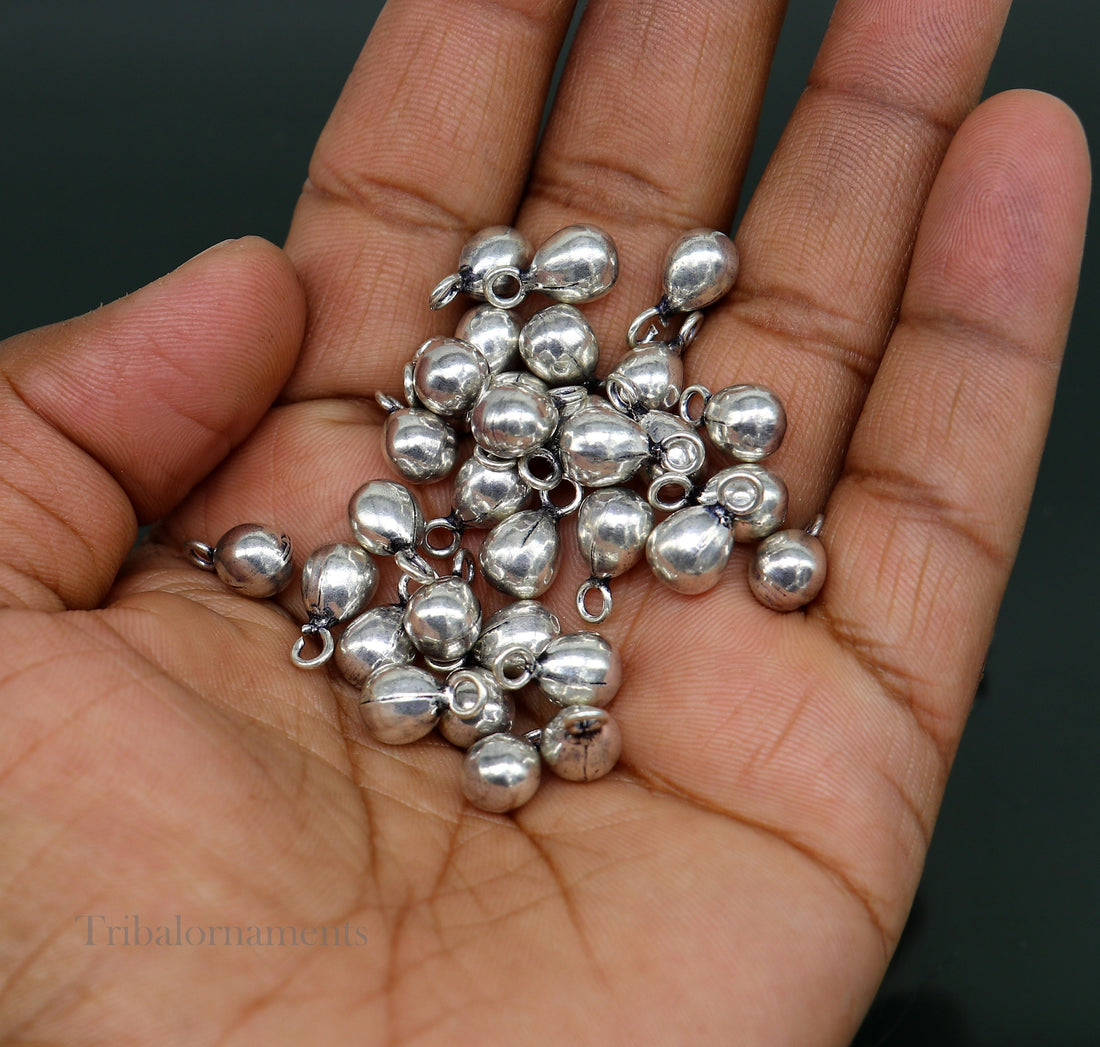 loose beads Lot 20 pieces vintage plain style handmade 925 sterling silver beads or hanging drops for custom jewelry making ideas bd11 - TRIBAL ORNAMENTS