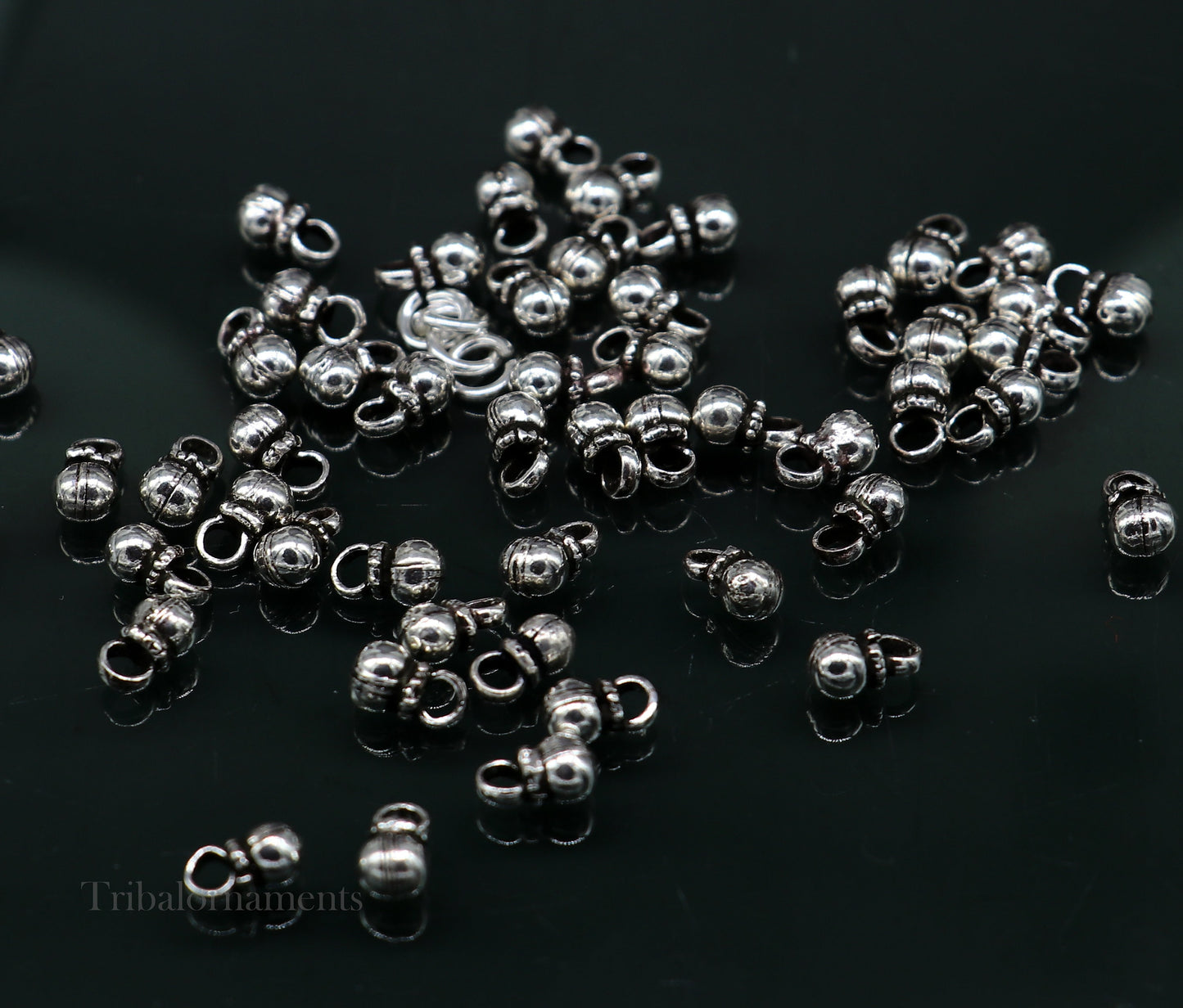 4 mm tiny hanging drops lot 30 pieces 925 sterling silver fabulous beads or hanging drops for custom jewelry making lose beads bd16 - TRIBAL ORNAMENTS