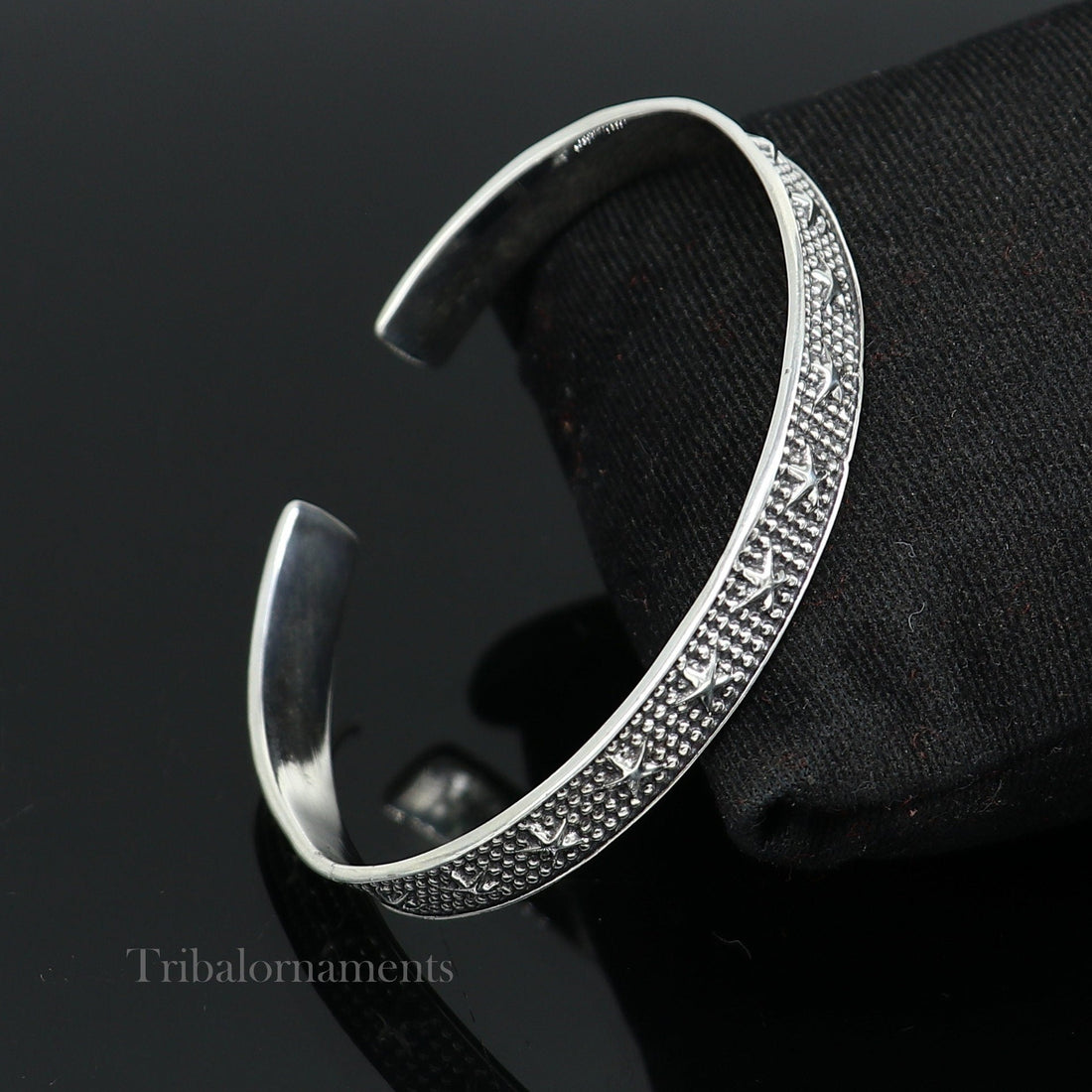 925 sterling silver handmade open face cuff bangle bracelet gifting solid adjustable jewelry, best gift cuff bracelet from india nsk377 - TRIBAL ORNAMENTS