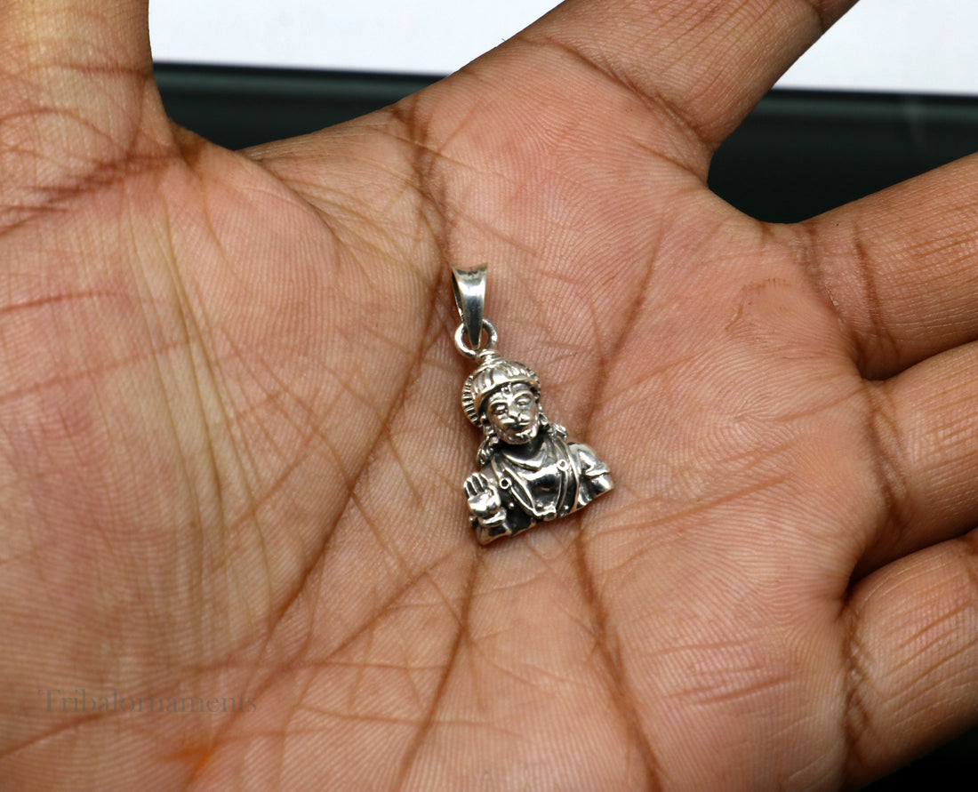 925 sterling silver handmade Hindu god Lord Hanuman pendant, amazing designer fabulous pendant unisex gifting jewelry ssp950 - TRIBAL ORNAMENTS