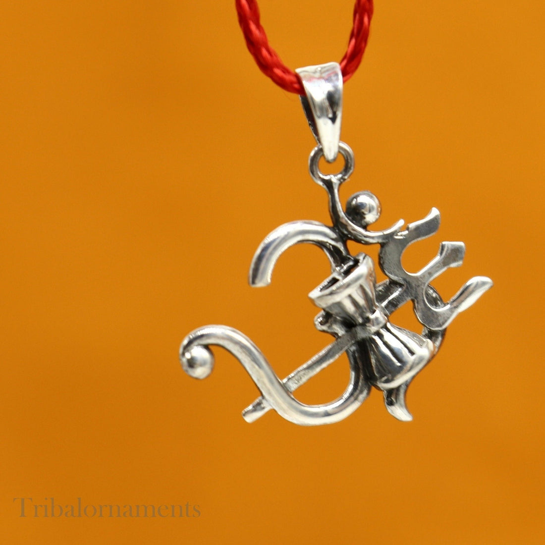 925 sterling silver vintage antique style Aum with trident shiva Pendant, amazing design stunning pendant unisex gifting jewelry ssp964 - TRIBAL ORNAMENTS