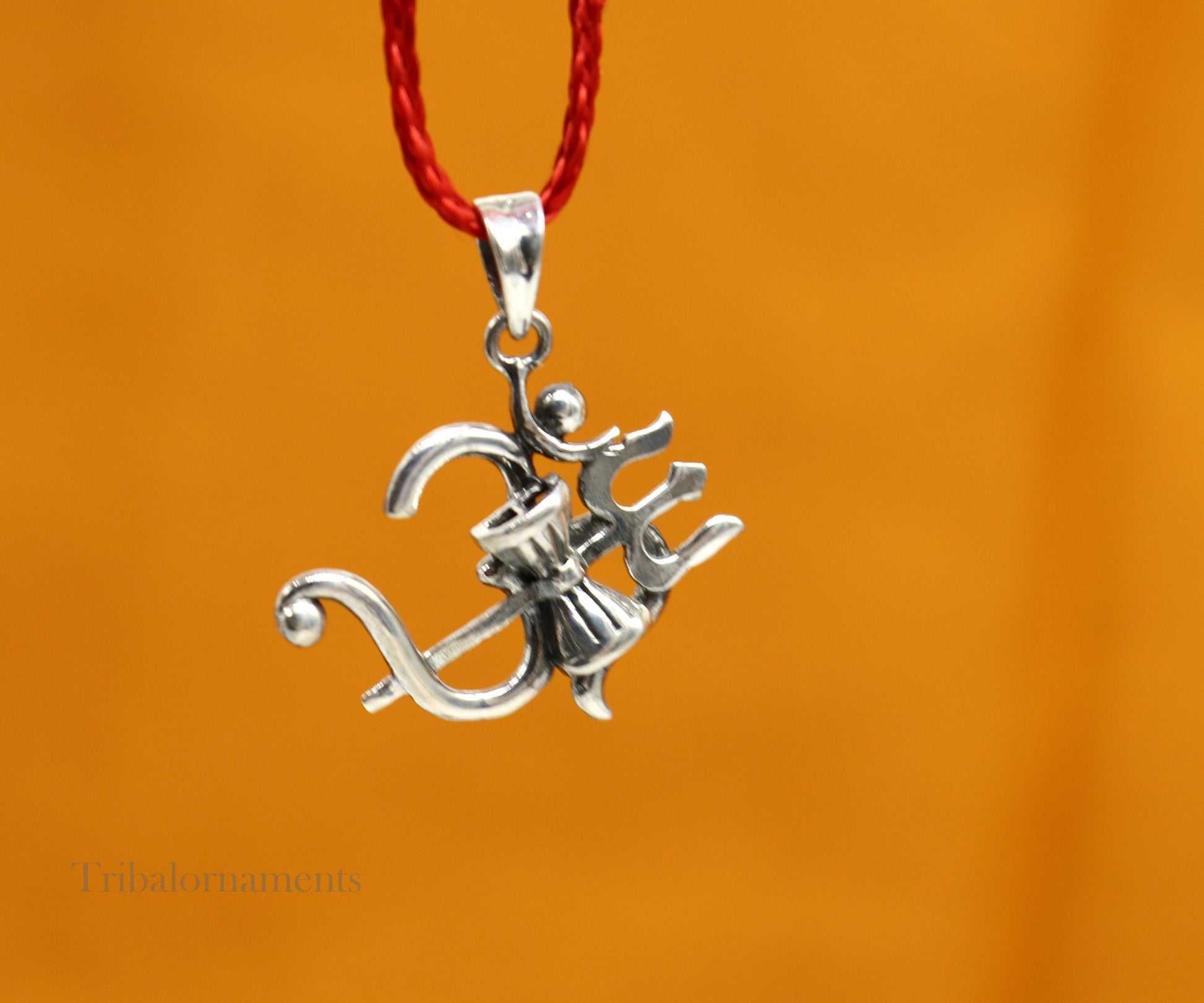 925 sterling silver vintage antique style Aum with trident shiva Pendant, amazing design stunning pendant unisex gifting jewelry ssp964 - TRIBAL ORNAMENTS