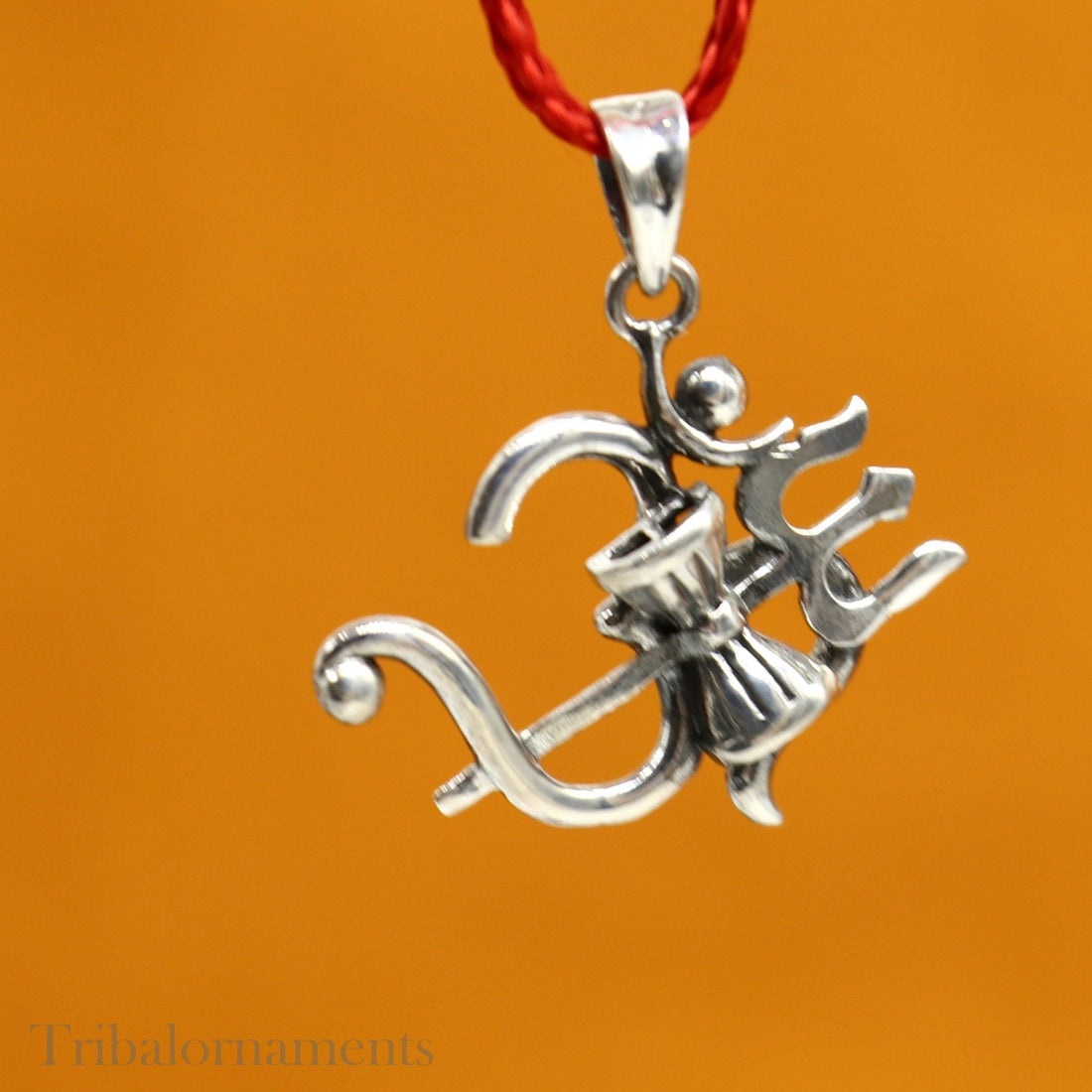 925 sterling silver vintage antique style Aum with trident shiva Pendant, amazing design stunning pendant unisex gifting jewelry ssp964 - TRIBAL ORNAMENTS