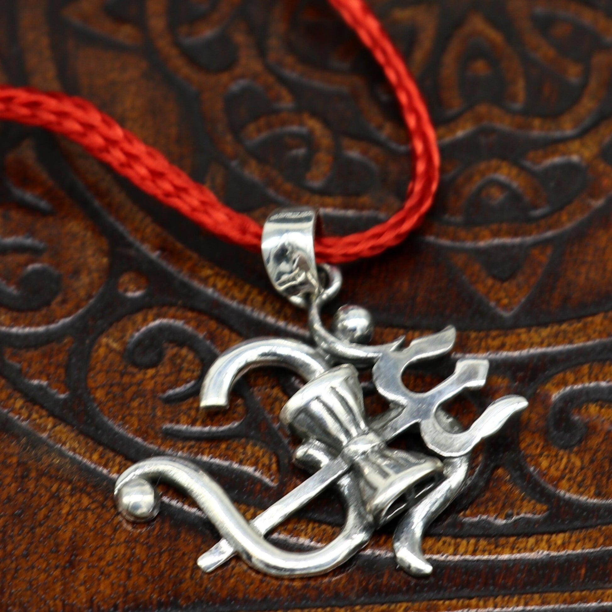 925 sterling silver vintage antique style Aum with trident shiva Pendant, amazing design stunning pendant unisex gifting jewelry ssp964 - TRIBAL ORNAMENTS