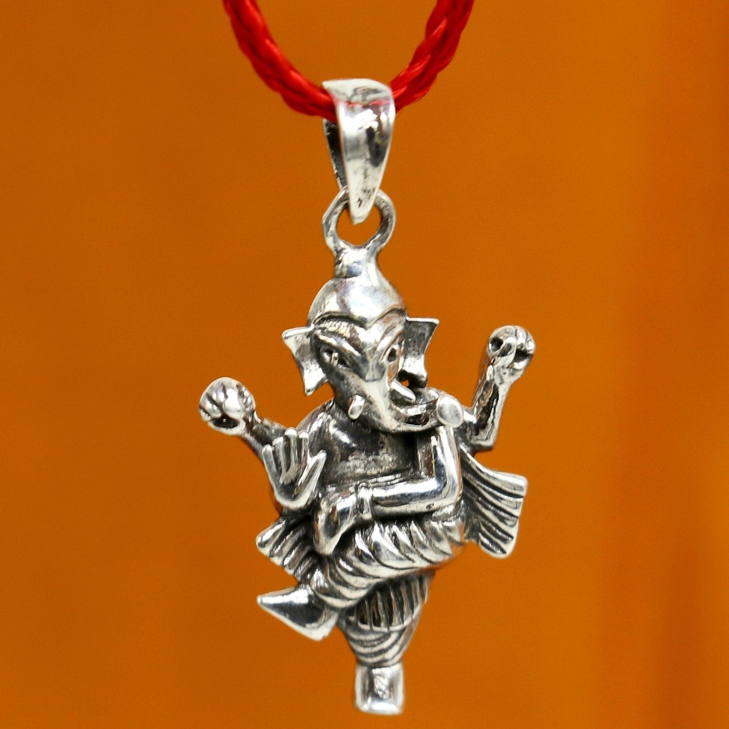 925 fine pure silver dancing Ganesha divine blessing pendant, unique customized pendant, best gifting vintage style pendant necklace ssp870 - TRIBAL ORNAMENTS