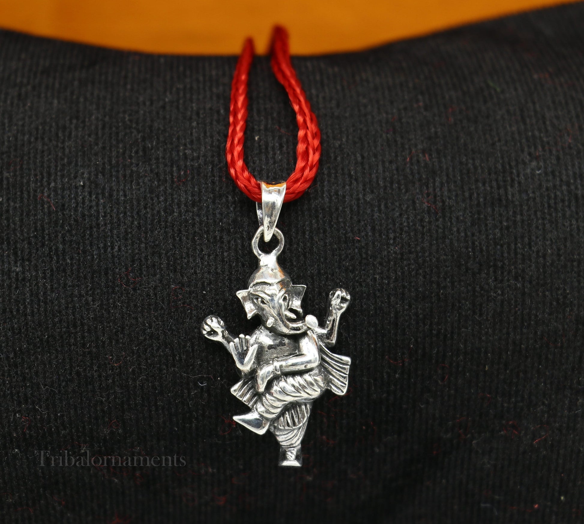 925 fine pure silver dancing Ganesha divine blessing pendant, unique customized pendant, best gifting vintage style pendant necklace ssp870 - TRIBAL ORNAMENTS